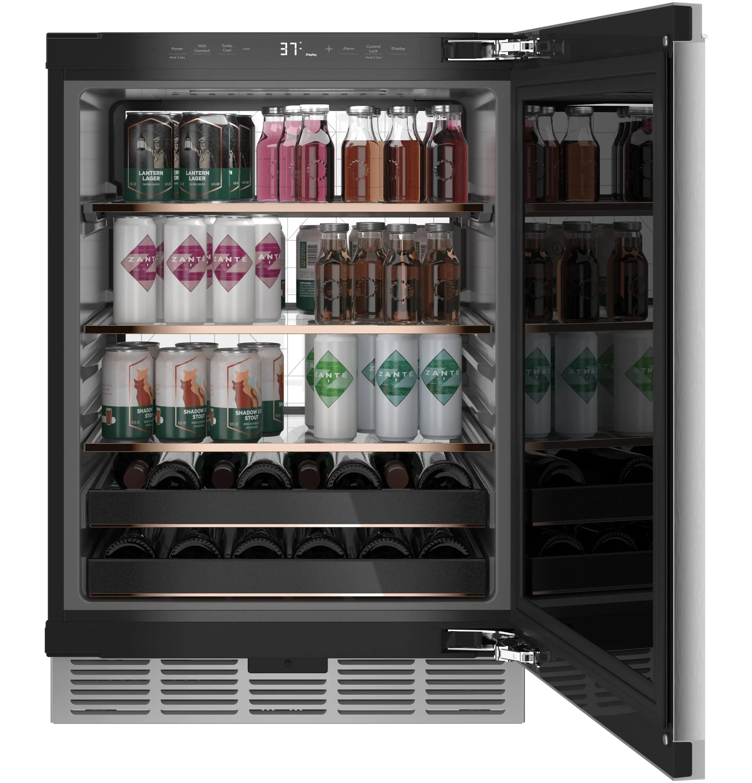 Cafe CCR06BM2PS5 Caf Beverage Center In Platinum Glass