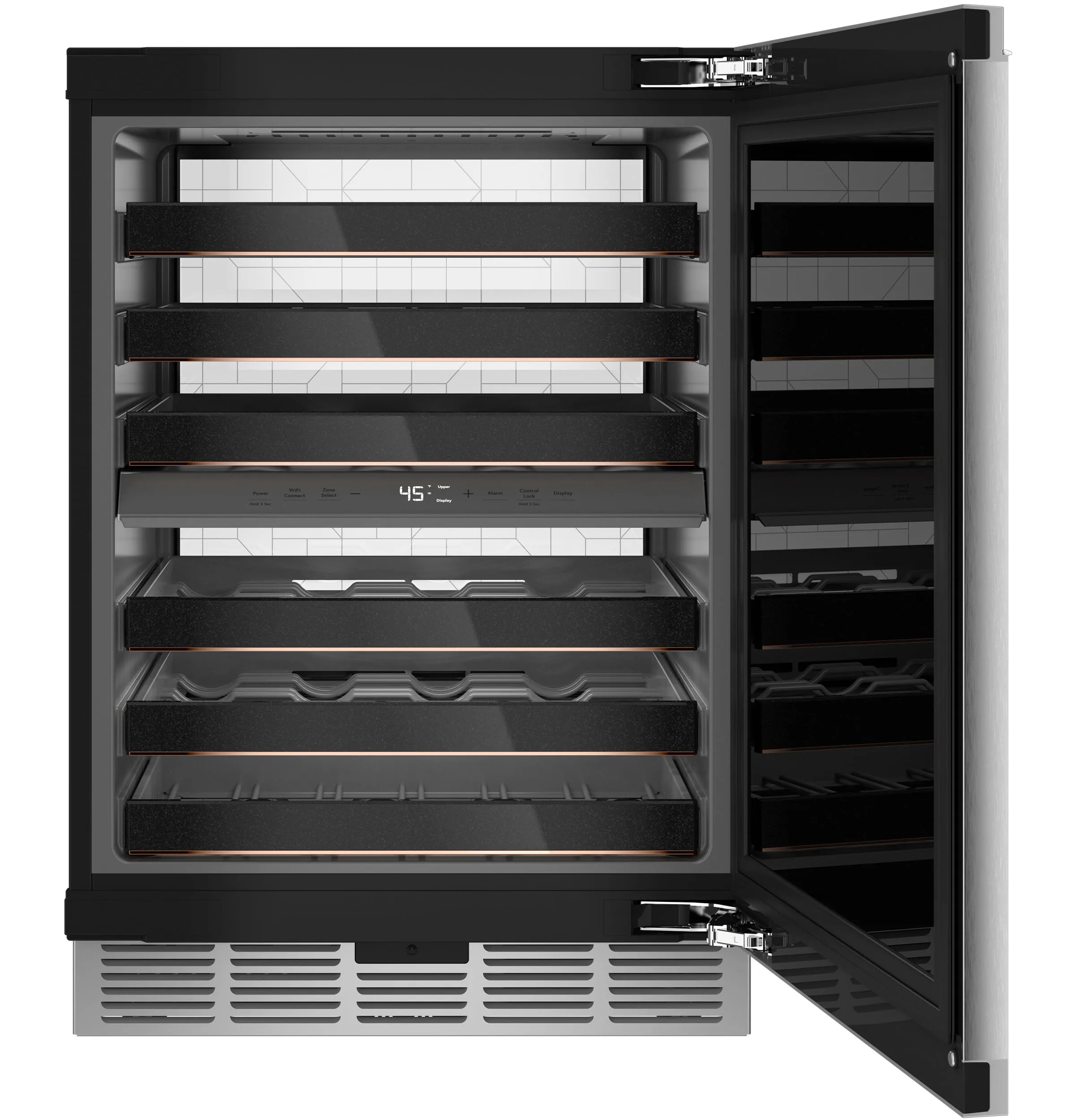 Cafe CCR06DM2PS5 Caf Wine Center In Platinum Glass