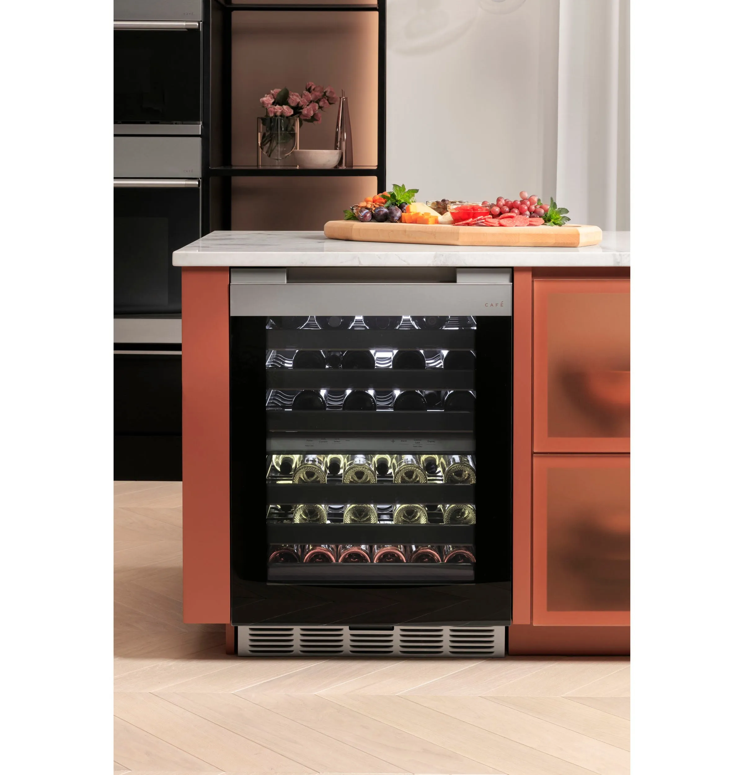 Cafe CCR06DM2PS5 Caf Wine Center In Platinum Glass