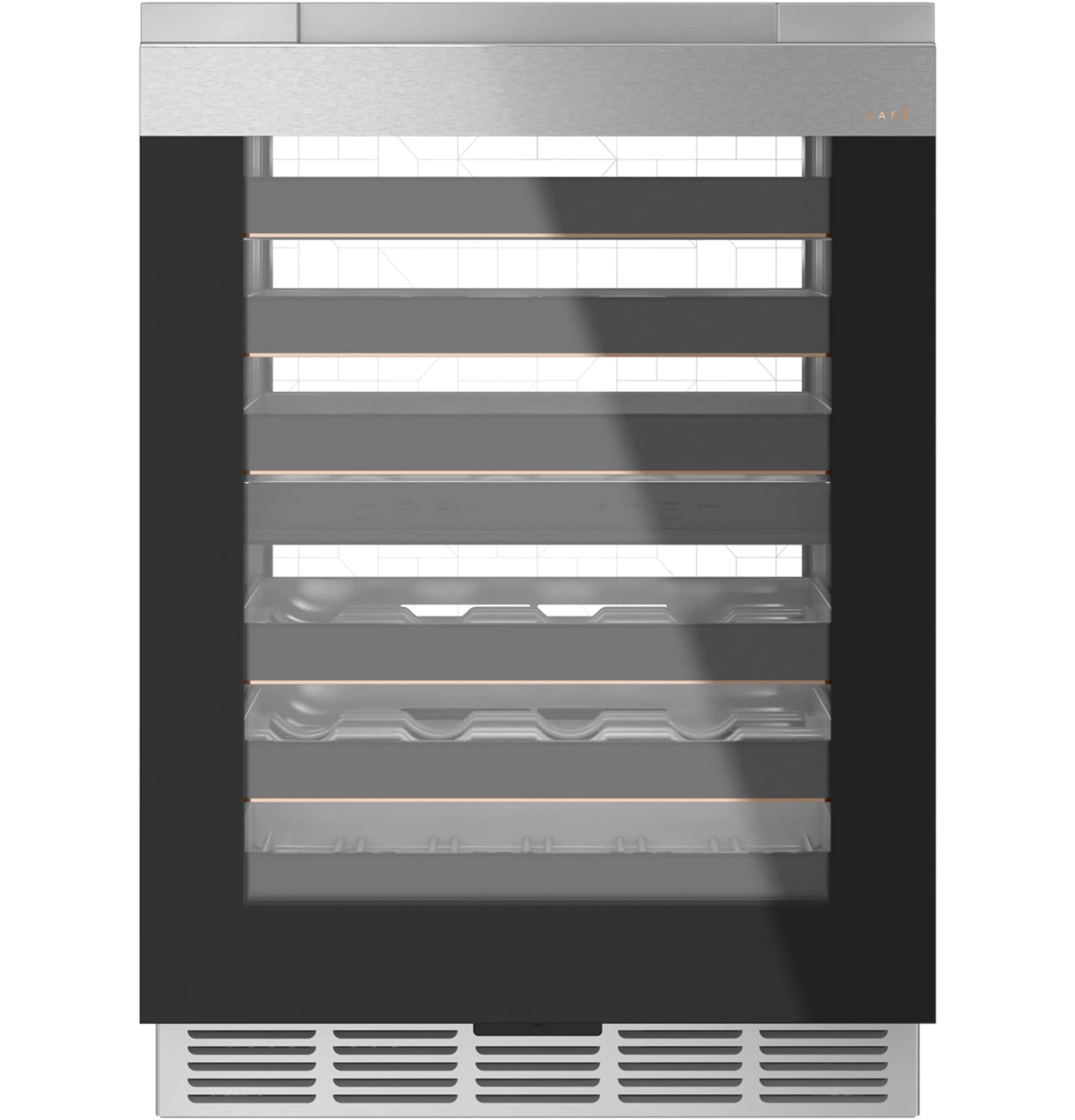 Cafe CCR06DM2PS5 Caf Wine Center In Platinum Glass