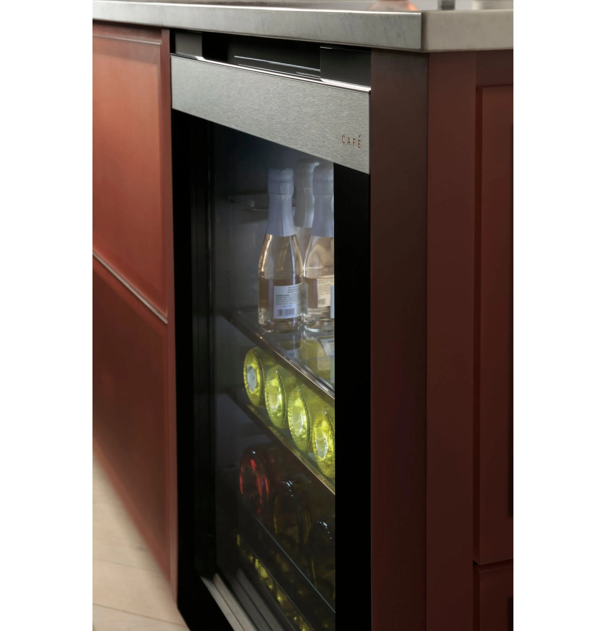 Cafe CCR06DM2PS5 Caf Wine Center In Platinum Glass