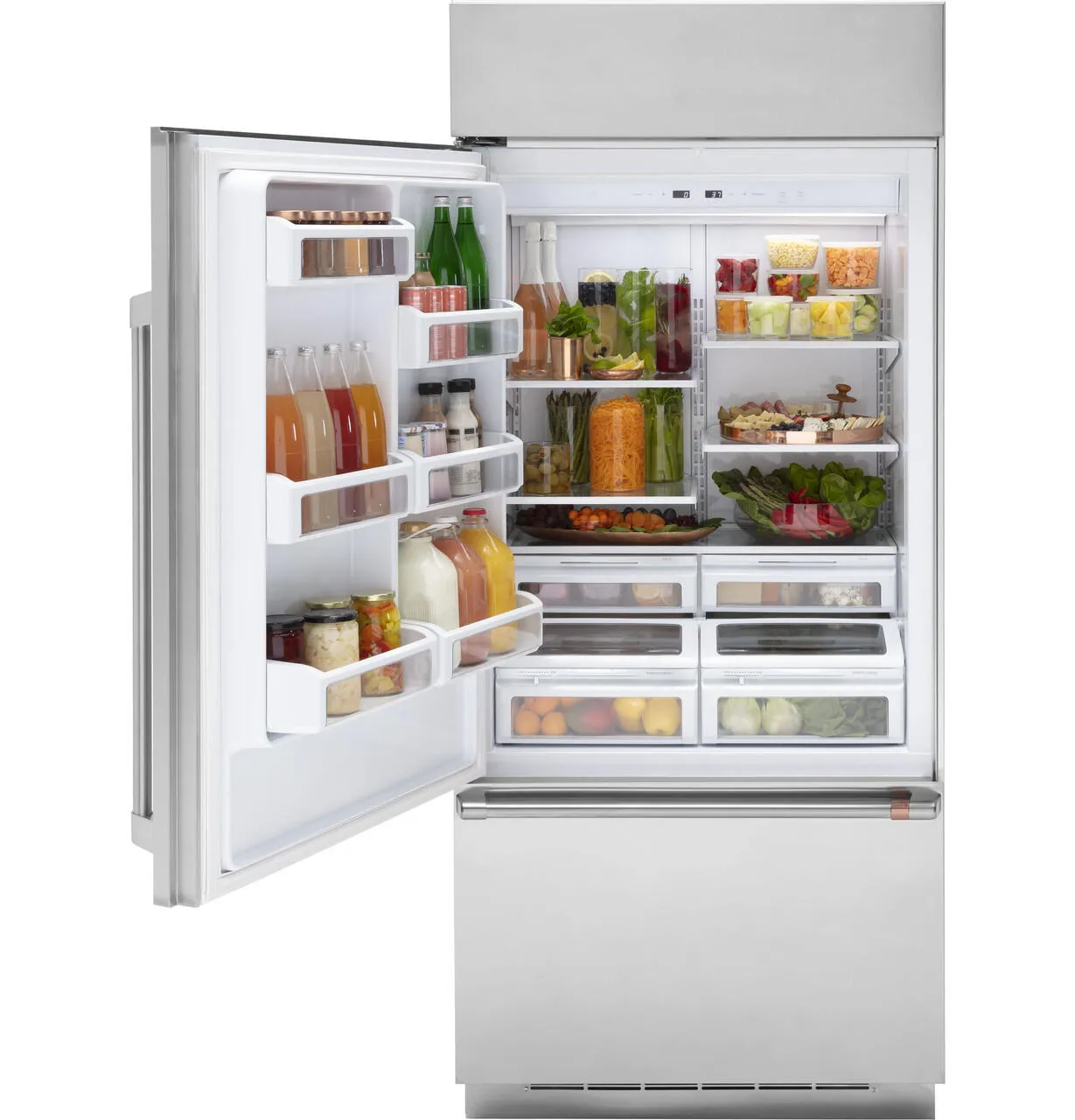 Cafe CDB36LP2RS1 Caf&#8482; 21.3 Cu. Ft. Built-In Bottom-Freezer Refrigerator