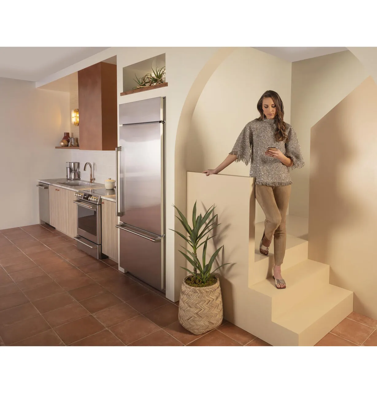 Cafe CDB36RP2RS1 Caf&#8482; 21.3 Cu. Ft. Built-In Bottom-Freezer Refrigerator