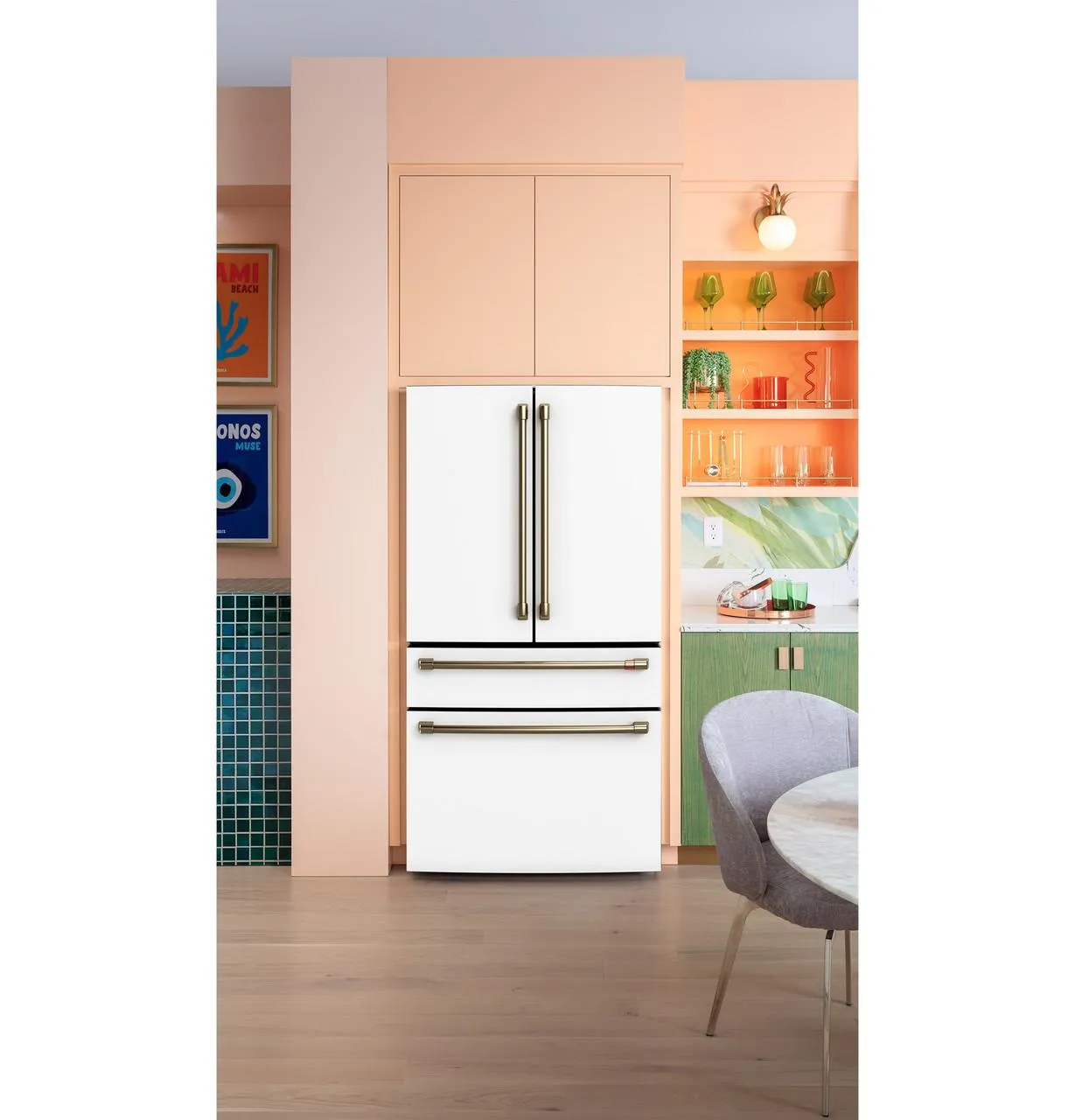 Cafe CGE29DP4TW2 Caf&#8482; Energy Star 28.7 Cu. Ft. Smart 4-Door French-Door Refrigerator With Dual-Dispense Autofill Pitcher