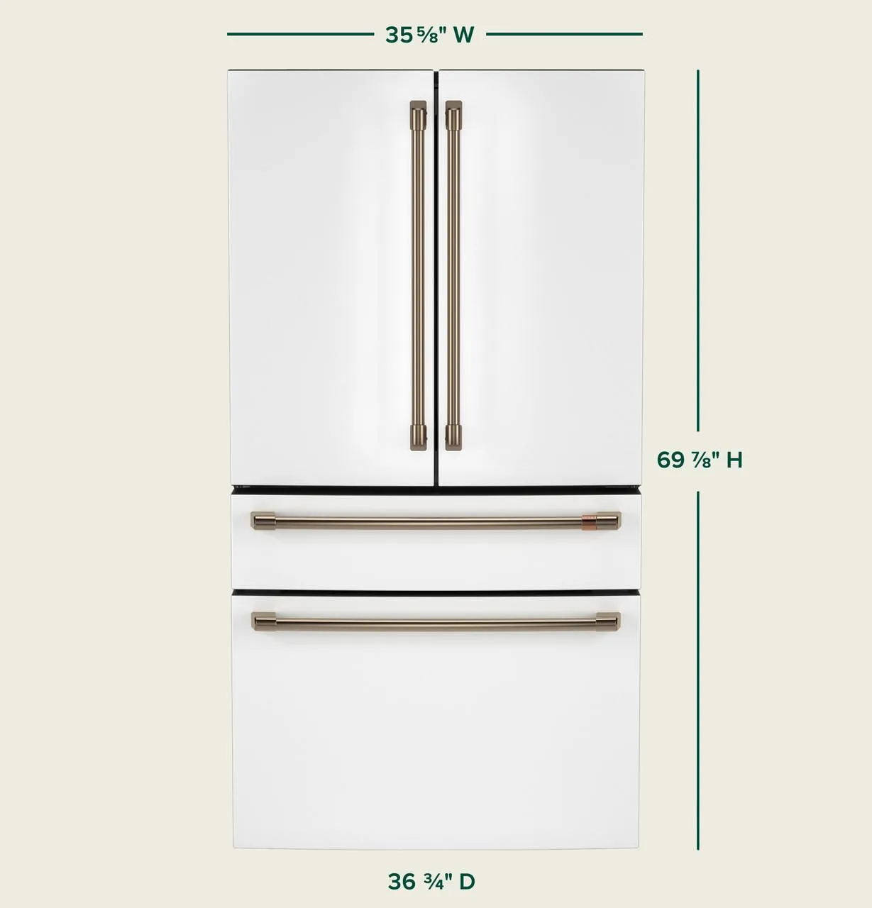 Cafe CGE29DP4TW2 Caf&#8482; Energy Star 28.7 Cu. Ft. Smart 4-Door French-Door Refrigerator With Dual-Dispense Autofill Pitcher