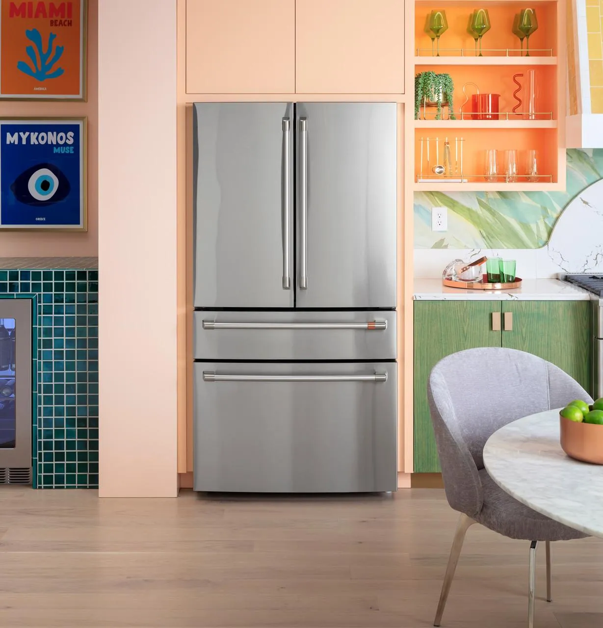 Cafe CGE29DP4TW2 Caf&#8482; Energy Star 28.7 Cu. Ft. Smart 4-Door French-Door Refrigerator With Dual-Dispense Autofill Pitcher