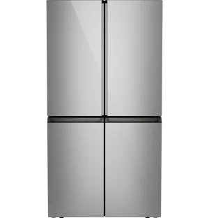 Cafe CHE23DM5WS5 Caf&#8482; Energy Star 22.9 Cu. Ft. Smart Counter-Depth Quad-Door Refrigerator In Platinum Glass With Dual-Dispense Autofill Pitcher