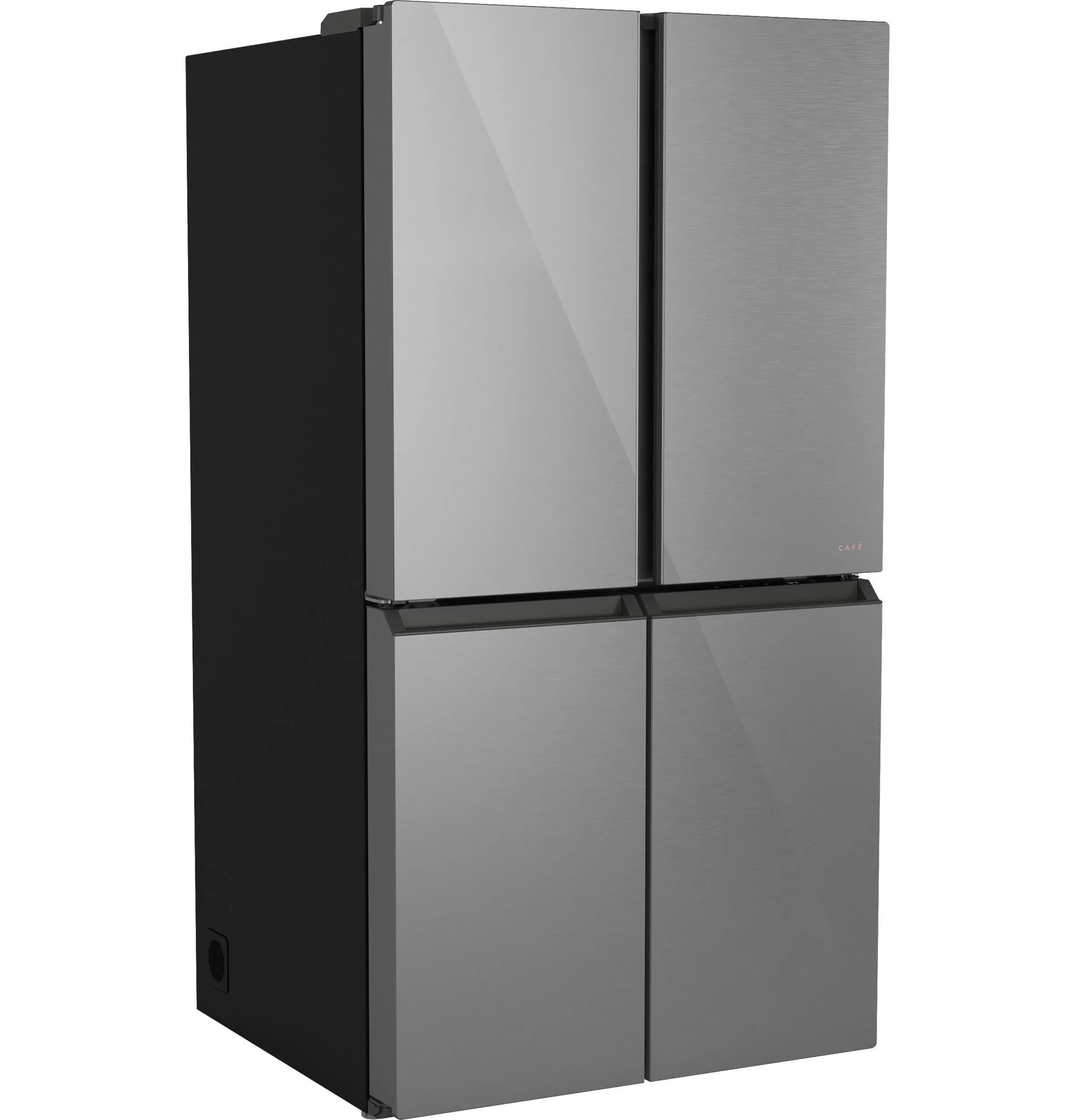Cafe CHE23DM5WS5 Caf&#8482; Energy Star 22.9 Cu. Ft. Smart Counter-Depth Quad-Door Refrigerator In Platinum Glass With Dual-Dispense Autofill Pitcher
