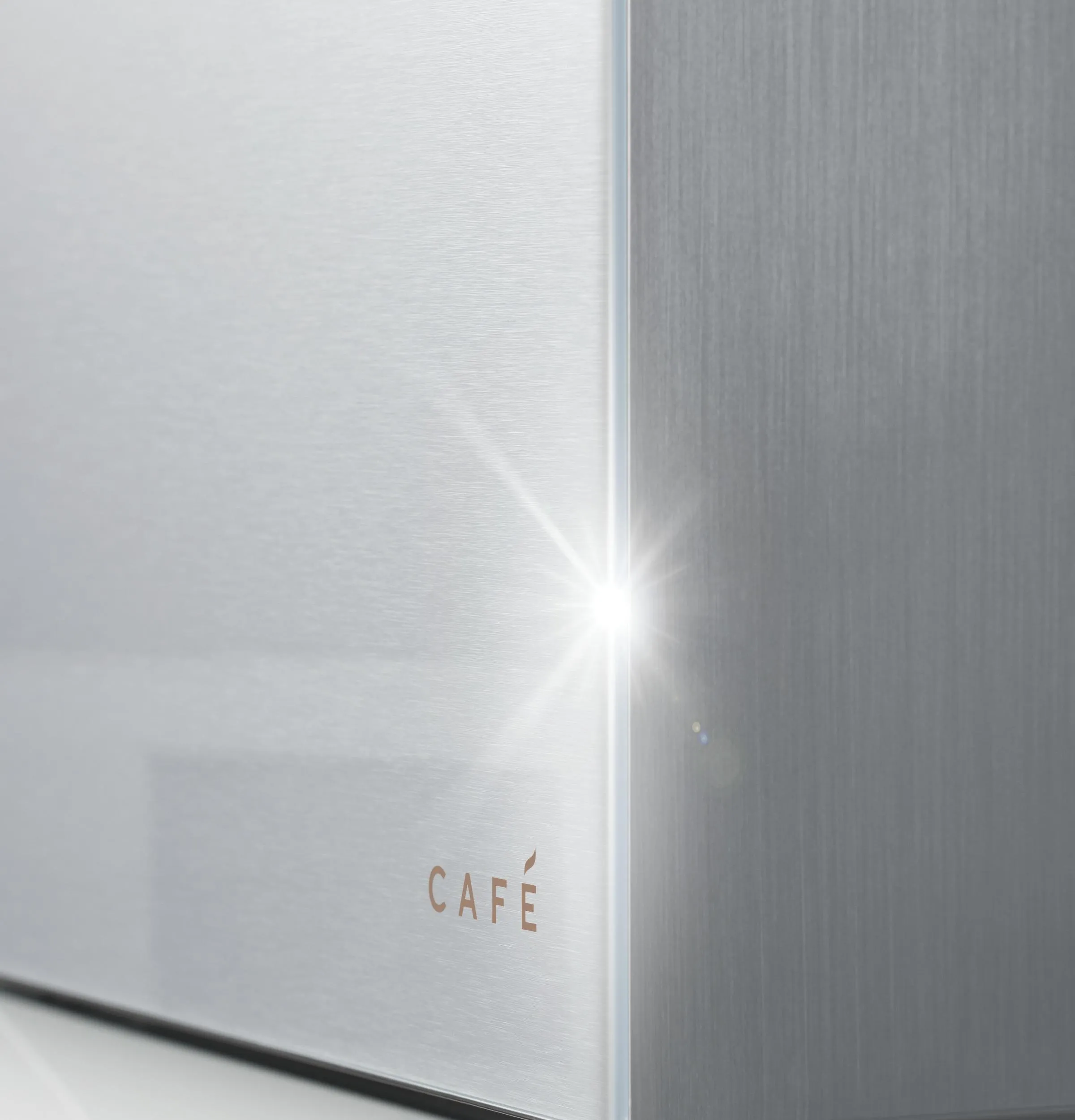 Cafe CHE23DM5WS5 Caf&#8482; Energy Star 22.9 Cu. Ft. Smart Counter-Depth Quad-Door Refrigerator In Platinum Glass With Dual-Dispense Autofill Pitcher