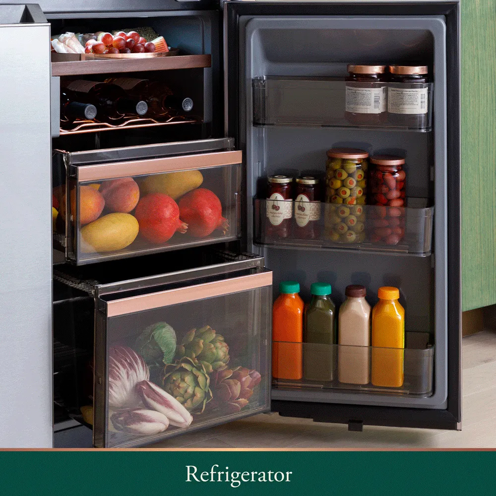 Cafe CHE23DM5WS5 Caf&#8482; Energy Star 22.9 Cu. Ft. Smart Counter-Depth Quad-Door Refrigerator In Platinum Glass With Dual-Dispense Autofill Pitcher