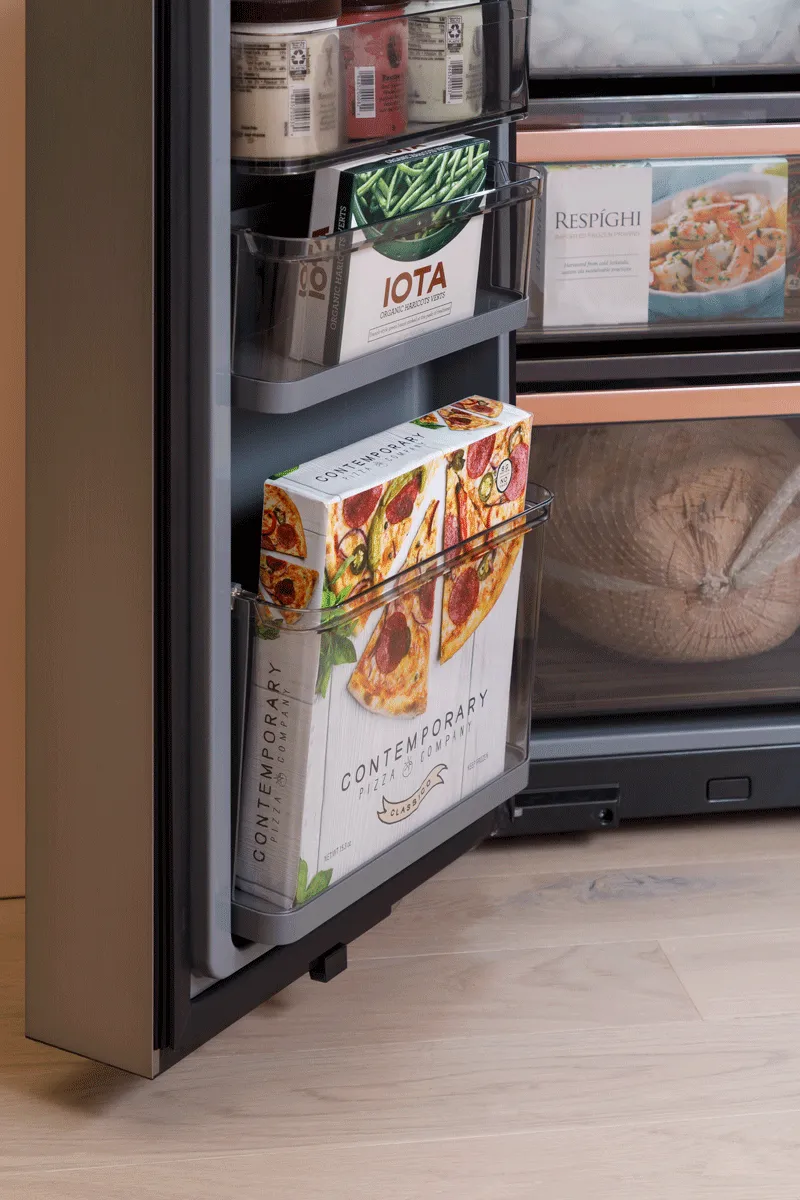 Cafe CHE23DM5WS5 Caf&#8482; Energy Star 22.9 Cu. Ft. Smart Counter-Depth Quad-Door Refrigerator In Platinum Glass With Dual-Dispense Autofill Pitcher