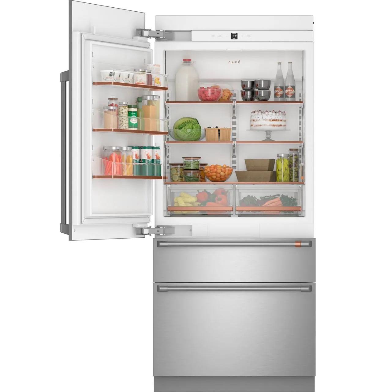 Cafe CIC36LP2VS1 Caf&#8482; 36" Integrated Bottom-Freezer Refrigerator