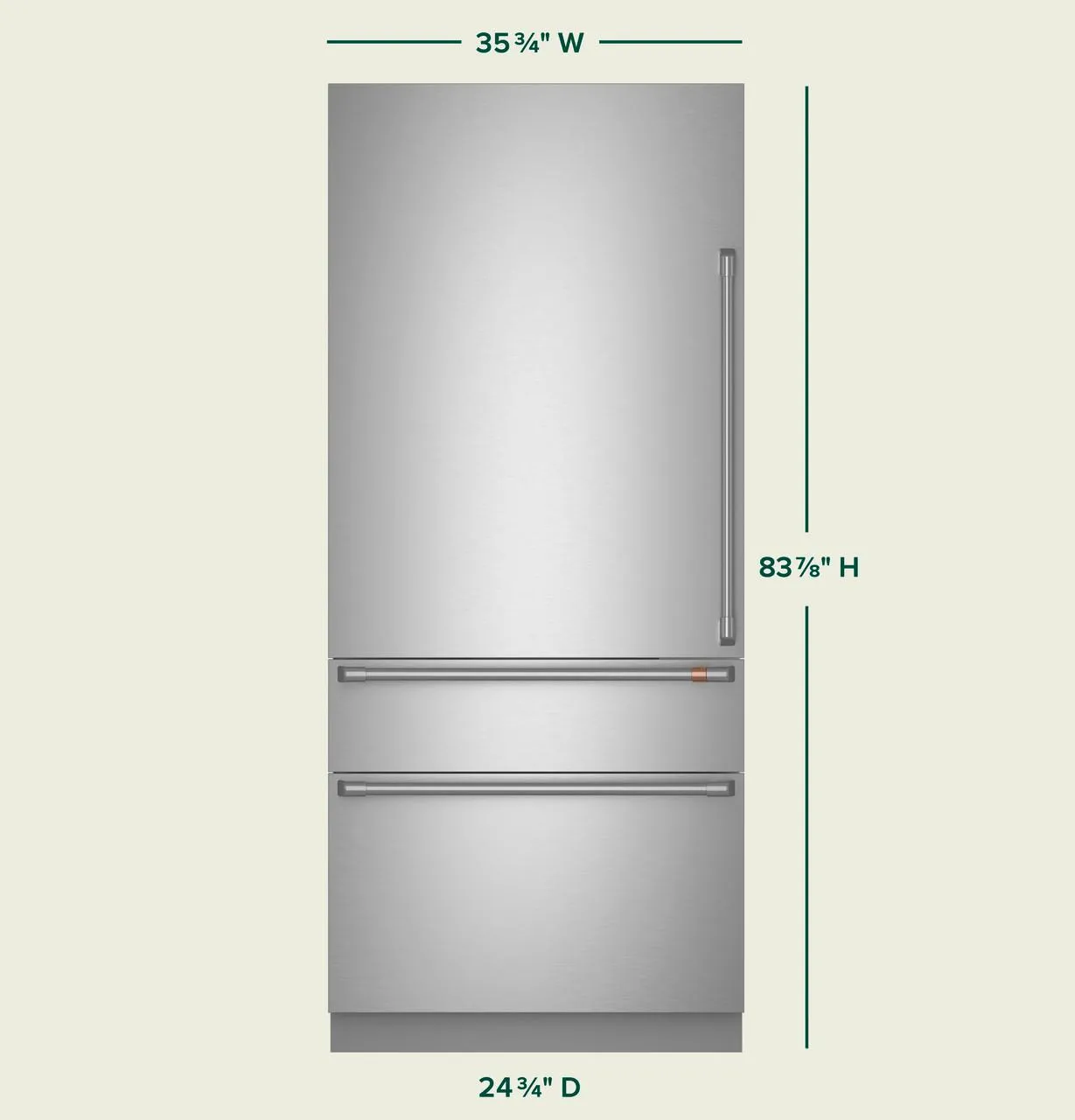 Cafe CIC36LP2VS1 Caf&#8482; 36" Integrated Bottom-Freezer Refrigerator