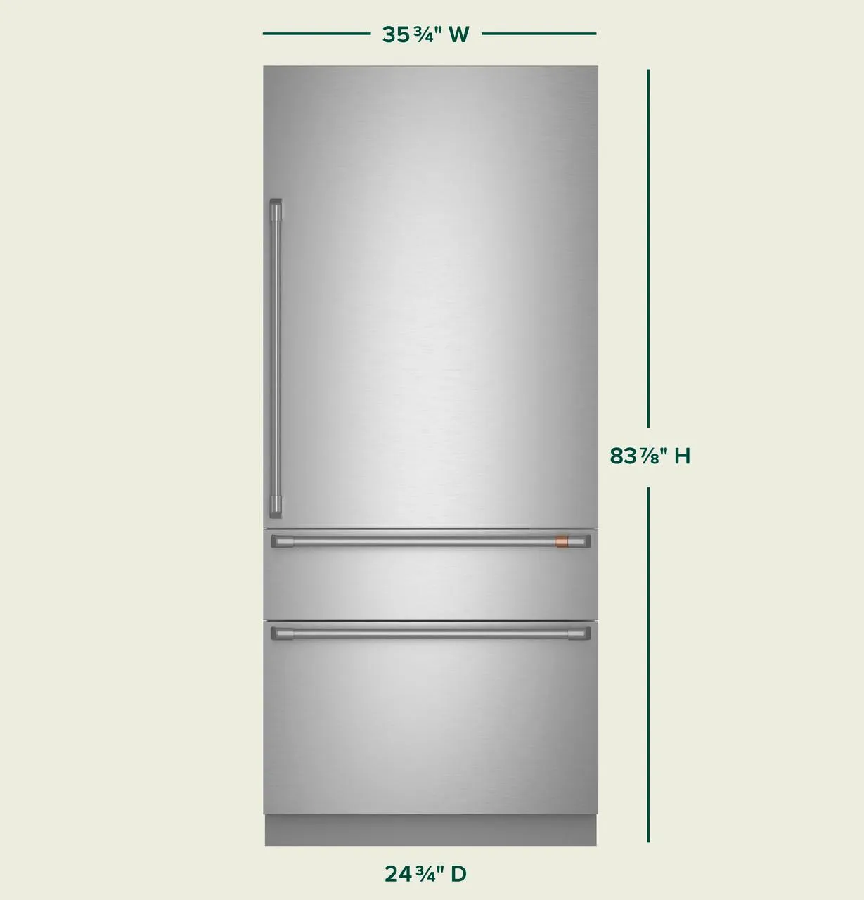 Cafe CIC36RP2VS1 Caf&#8482; 36" Integrated Bottom-Freezer Refrigerator