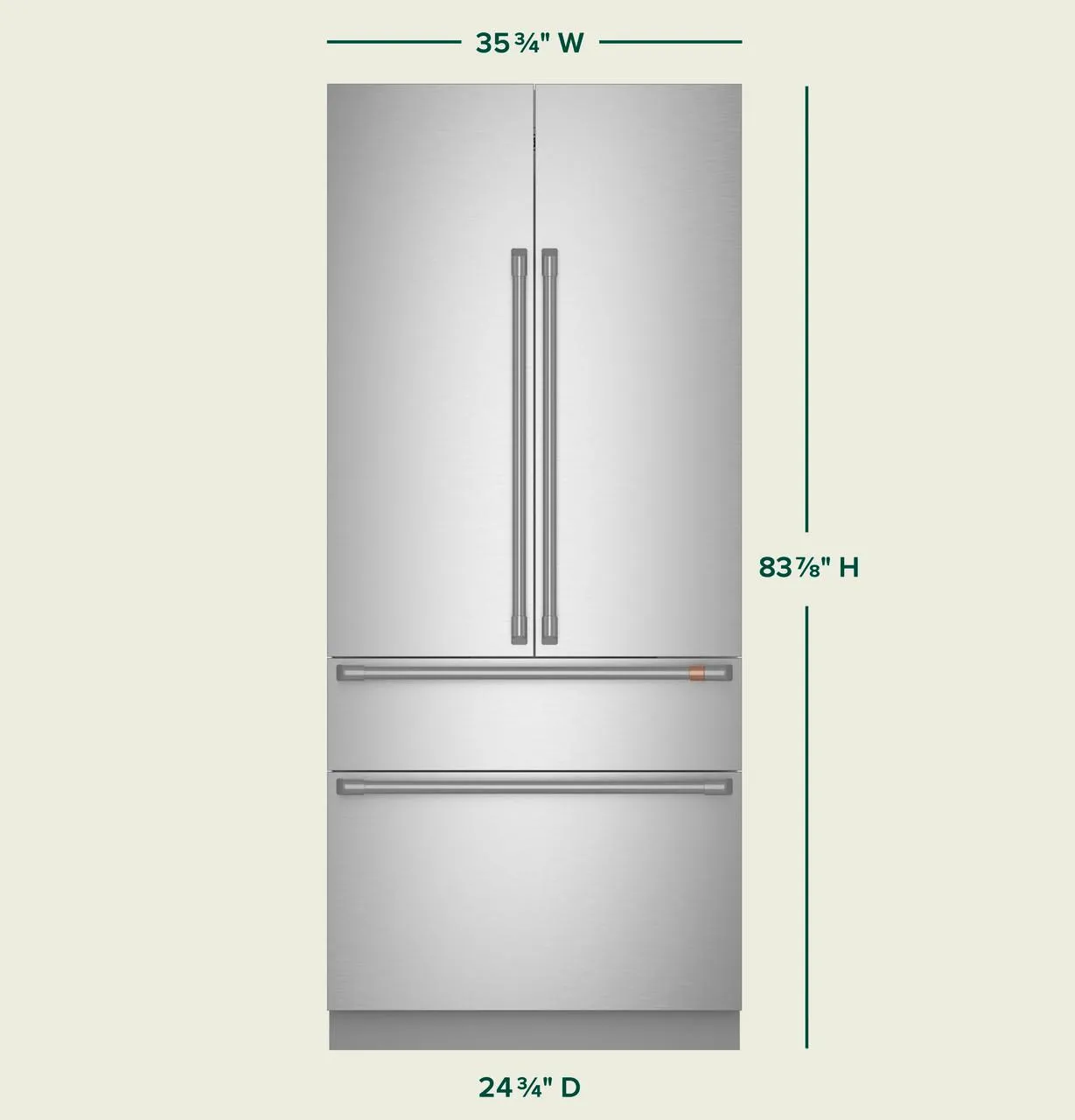 Cafe CIP36NP2VS1 Caf&#8482; 36" Integrated French-Door Refrigerator