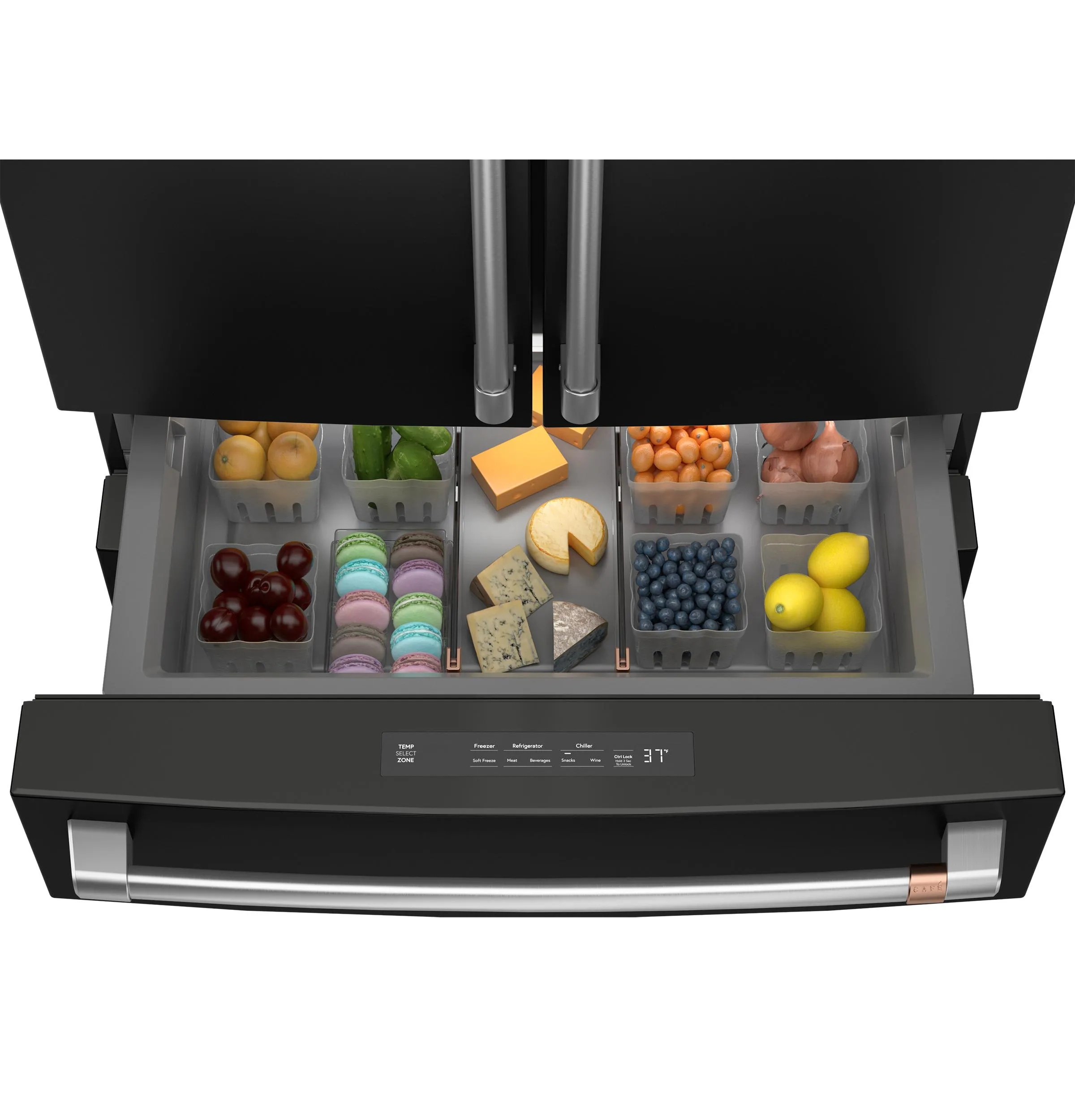 Cafe CJE23DP3WD1 Caf&#8482; Energy Star 23.2 Cu. Ft. Smart Counter-Depth 4-Door French-Door Refrigerator With Dual-Dispense Autofill Pitcher
