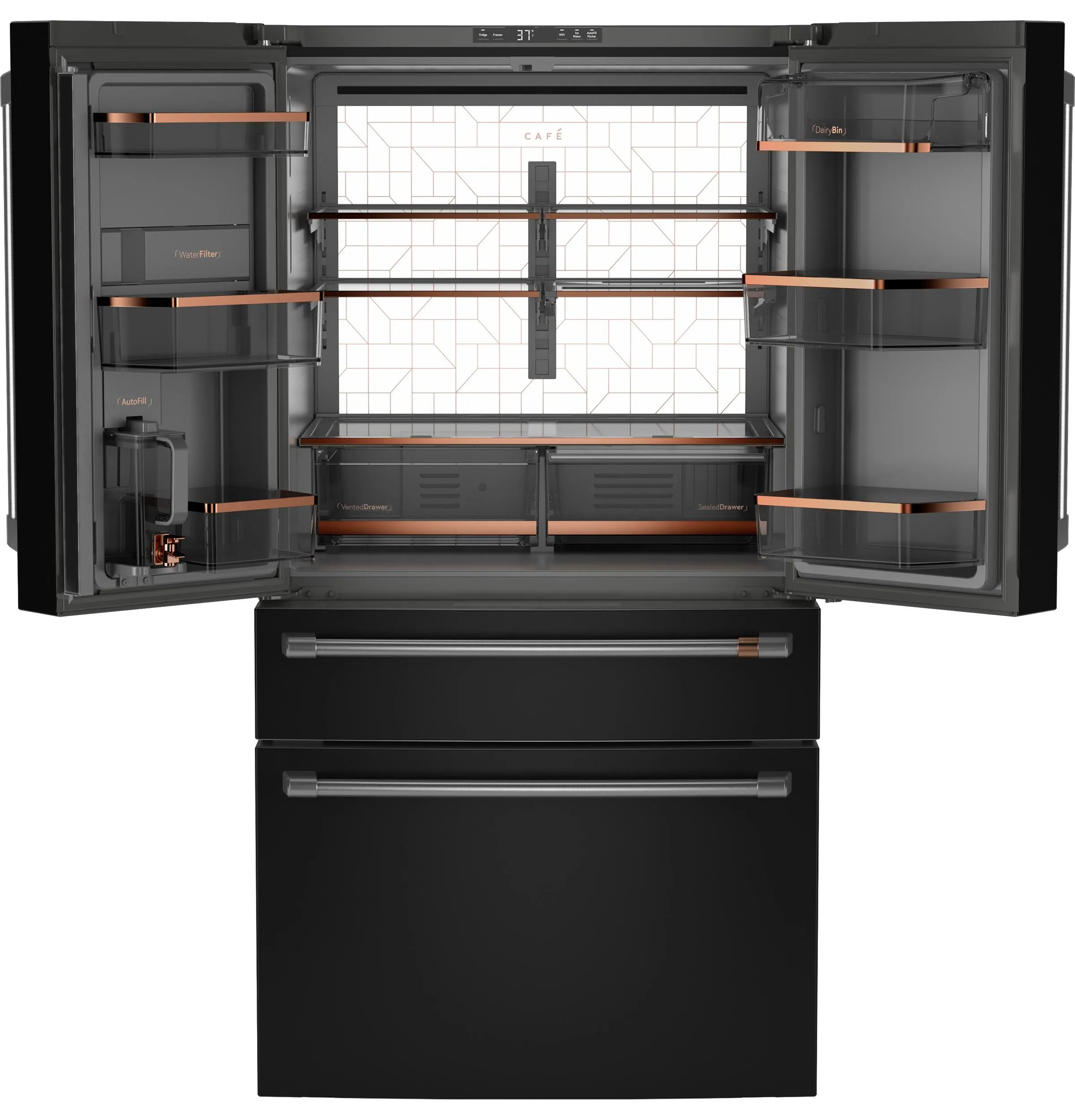 Cafe CJE23DP3WD1 Caf&#8482; Energy Star 23.2 Cu. Ft. Smart Counter-Depth 4-Door French-Door Refrigerator With Dual-Dispense Autofill Pitcher