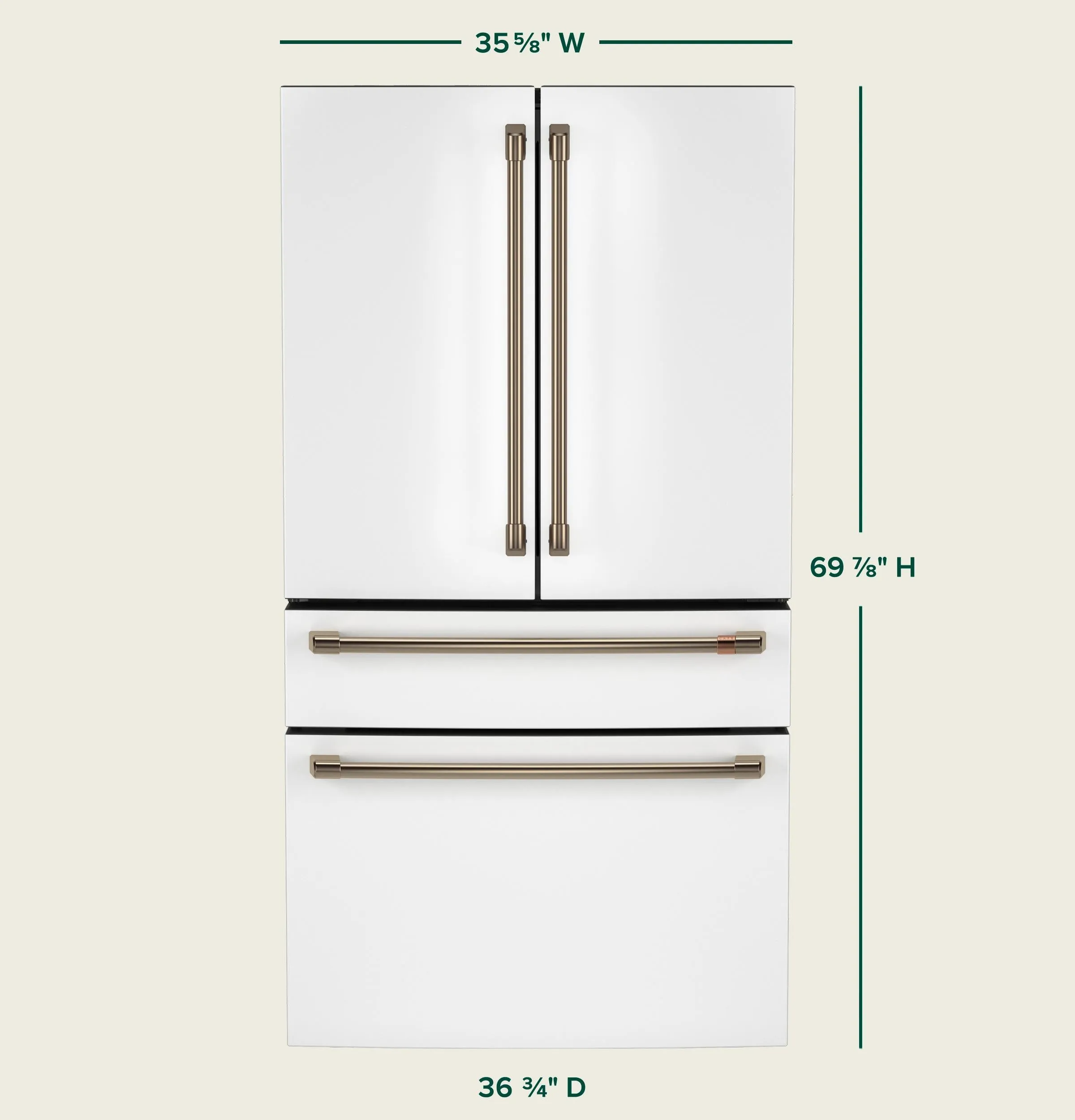 Cafe CJE23DP4WW2 Caf&#8482; Energy Star 23.2 Cu. Ft. Smart Counter-Depth 4-Door French-Door Refrigerator With Dual-Dispense Autofill Pitcher