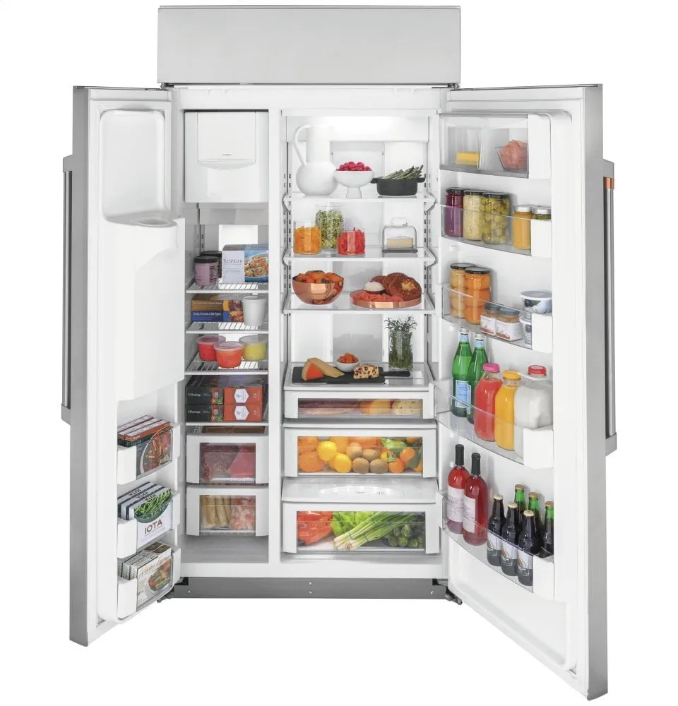 Cafe CSB42YP2NS1 Caf 42" Smart Built-In Side-By-Side Refrigerator With Dispenser