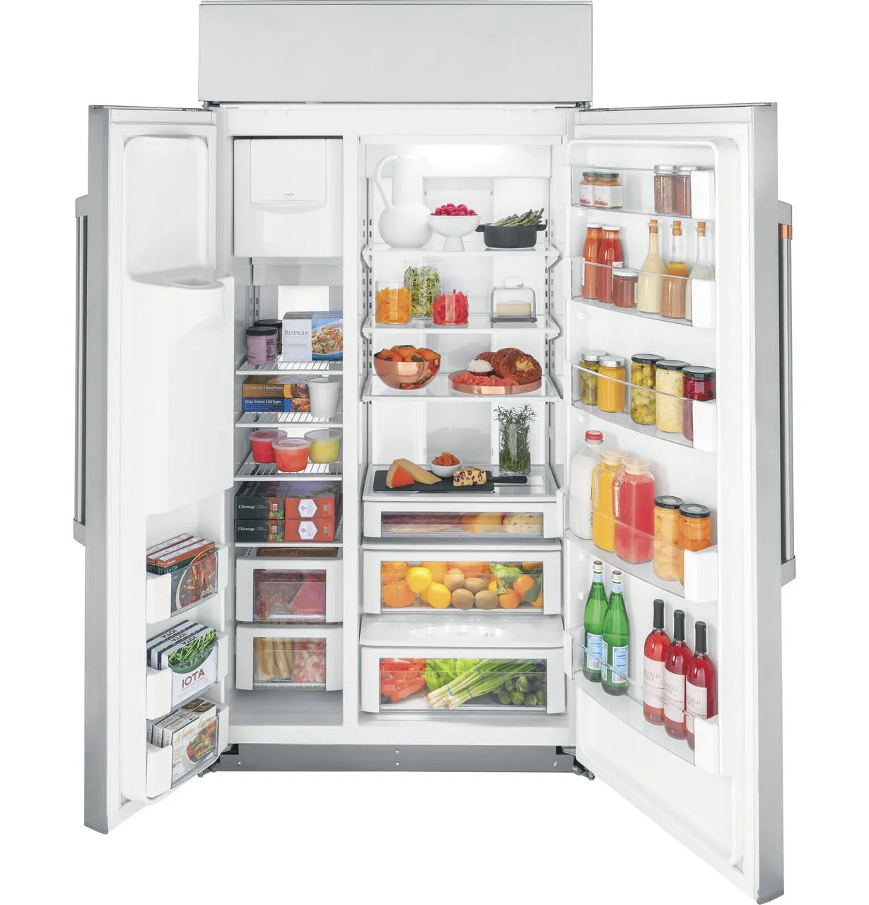 Cafe CSB42YP2RS1 Caf&#8482; 42" Smart Built-In Side-By-Side Refrigerator With Dispenser