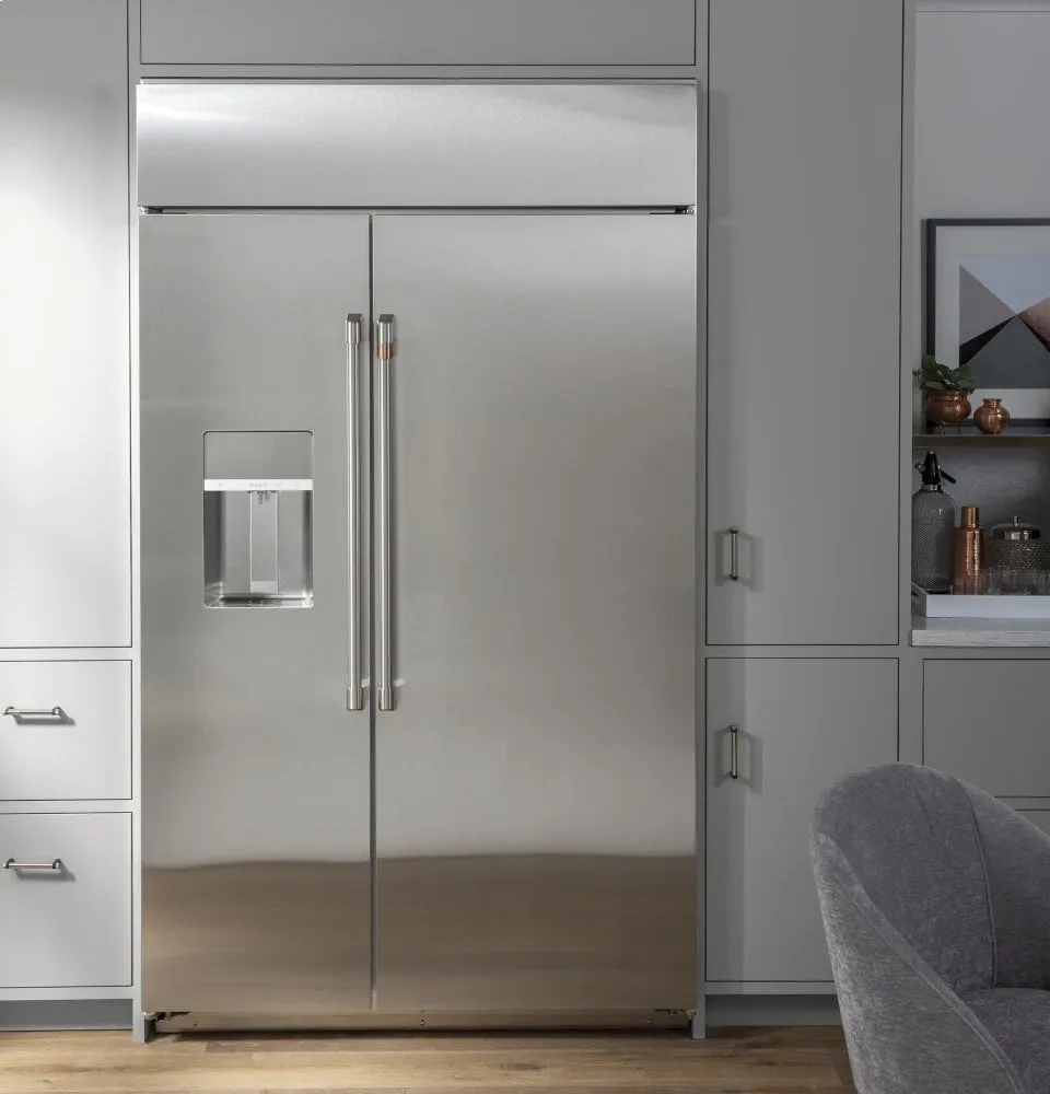 Cafe CSB48YP2NS1 Caf 48" Smart Built-In Side-By-Side Refrigerator With Dispenser