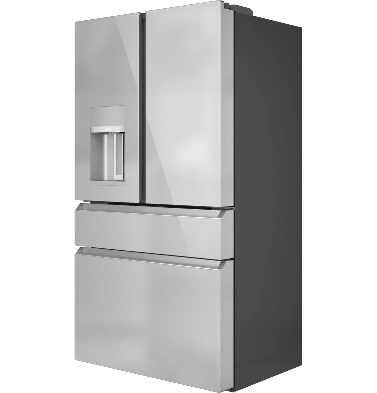 Cafe CXE22DM5PS5 Caf&#8482; Energy Star 22.3 Cu. Ft. Smart Counter-Depth 4-Door French-Door Refrigerator In Platinum Glass