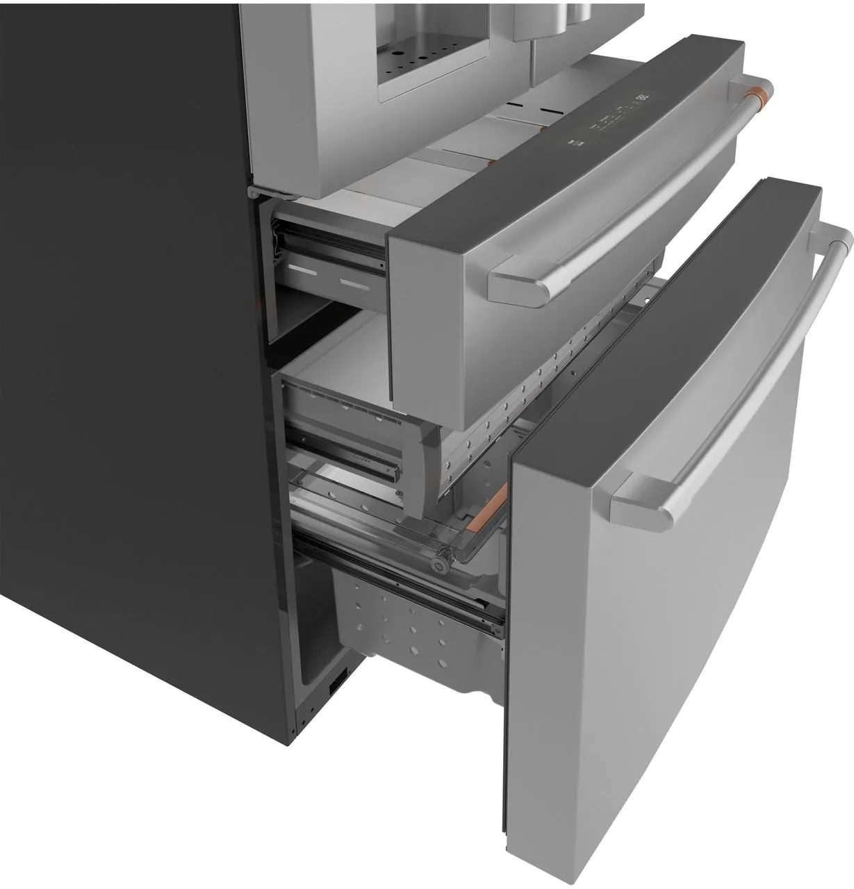 Cafe CXE22DP2PS1 Caf&#8482; Energy Star 22.3 Cu. Ft. Smart Counter-Depth 4-Door French-Door Refrigerator
