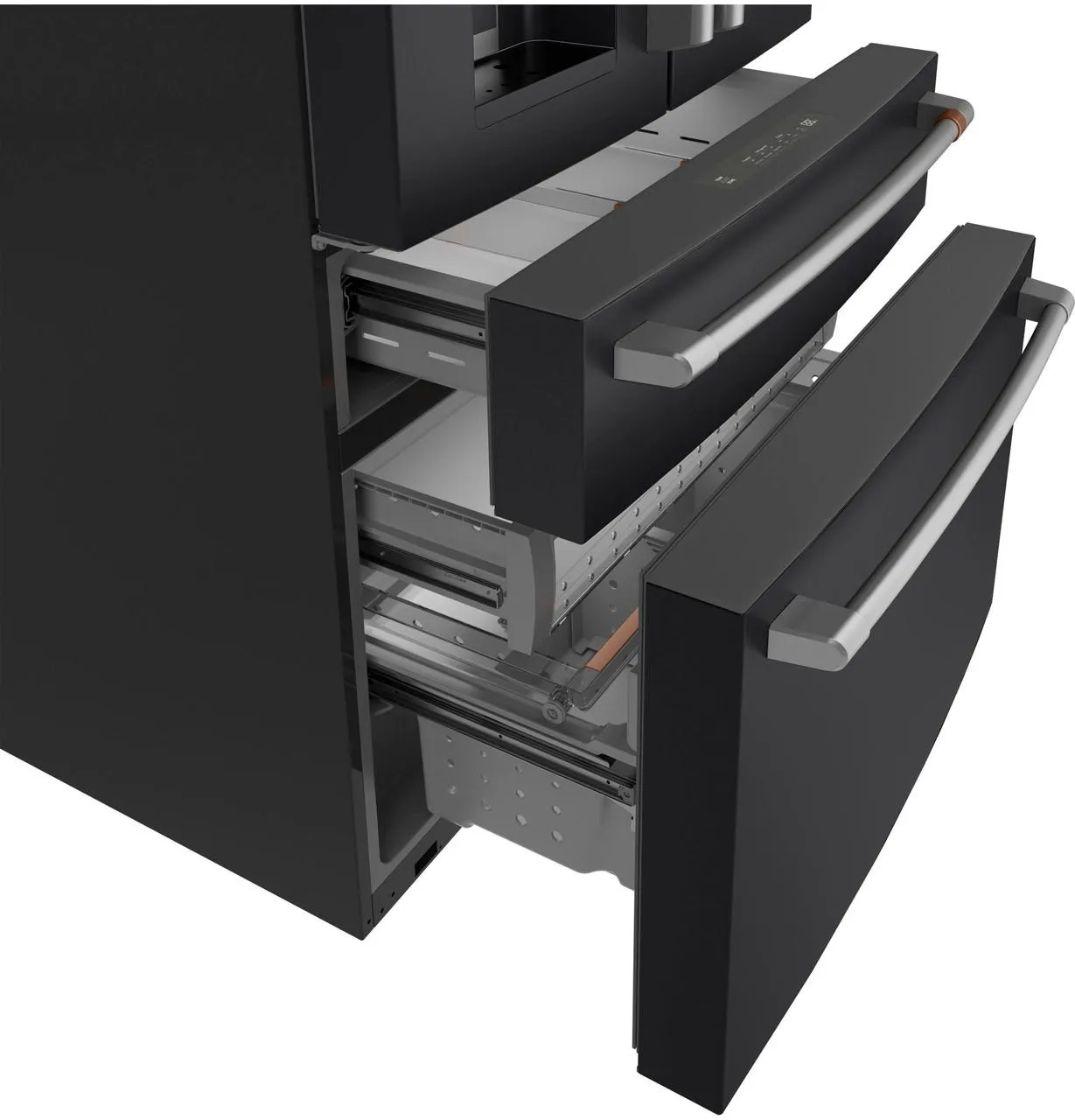 Cafe CXE22DP3PD1 Caf&#8482; Energy Star 22.3 Cu. Ft. Smart Counter-Depth 4-Door French-Door Refrigerator