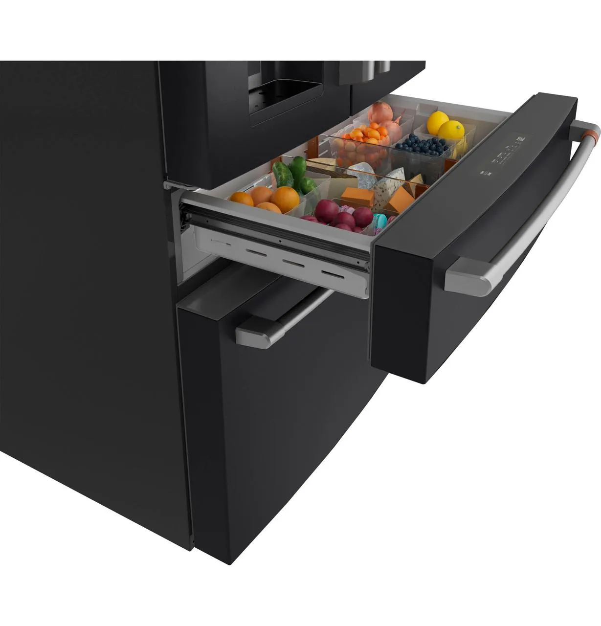 Cafe CXE22DP3PD1 Caf&#8482; Energy Star 22.3 Cu. Ft. Smart Counter-Depth 4-Door French-Door Refrigerator