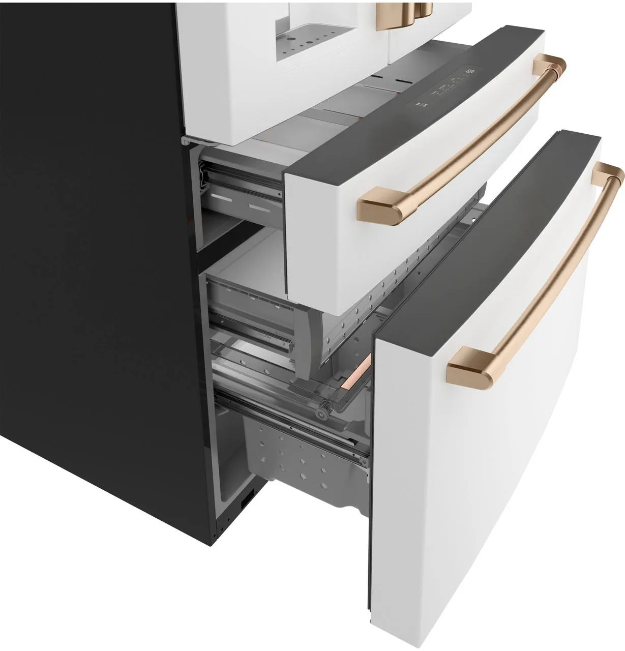 Cafe CXE22DP4PW2 Caf&#8482; Energy Star 22.3 Cu. Ft. Smart Counter-Depth 4-Door French-Door Refrigerator