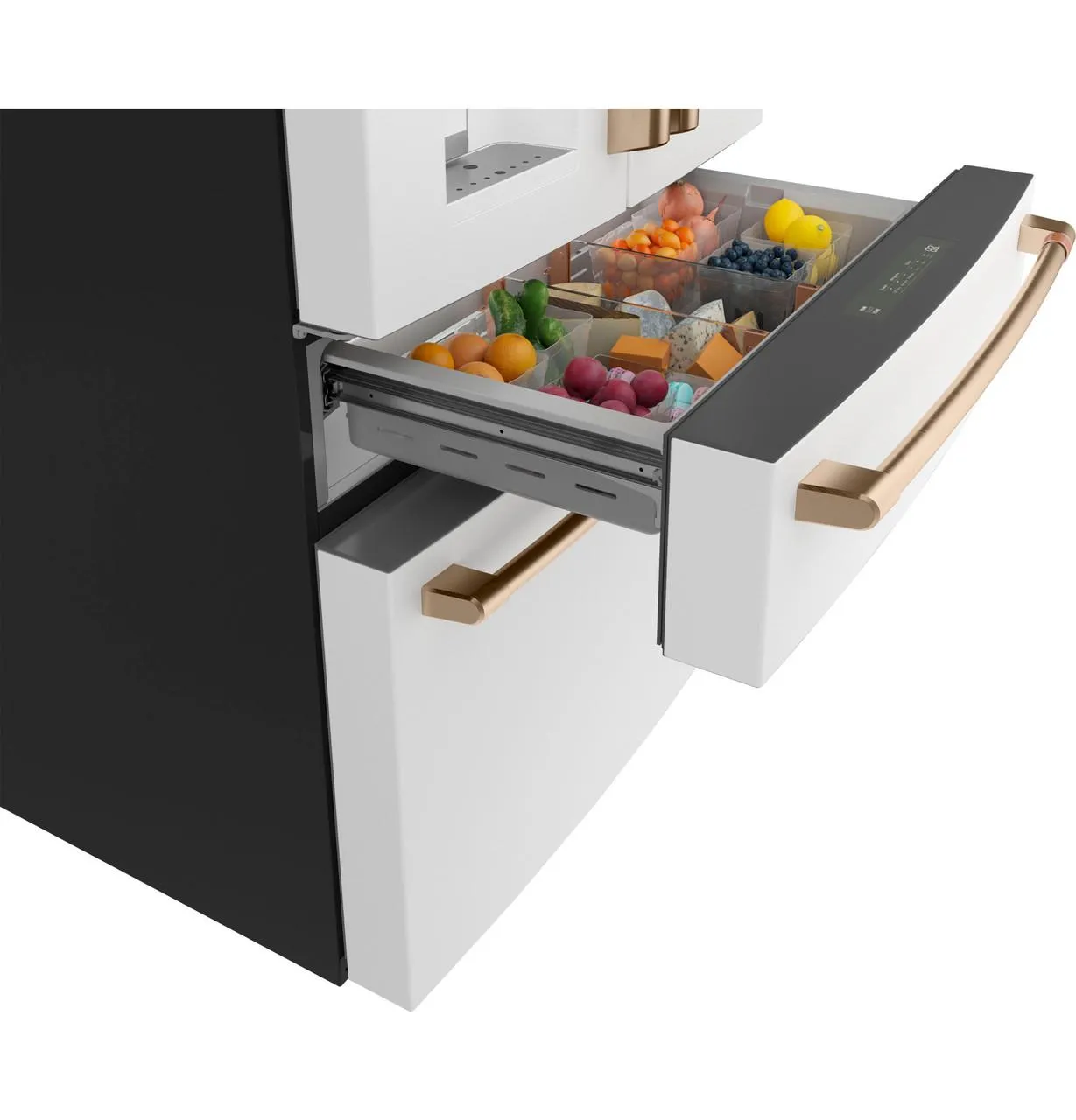 Cafe CXE22DP4PW2 Caf&#8482; Energy Star 22.3 Cu. Ft. Smart Counter-Depth 4-Door French-Door Refrigerator