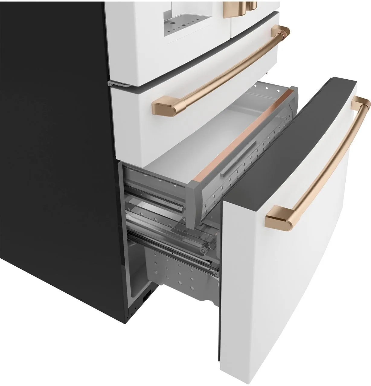 Cafe CXE22DP4PW2 Caf&#8482; Energy Star 22.3 Cu. Ft. Smart Counter-Depth 4-Door French-Door Refrigerator