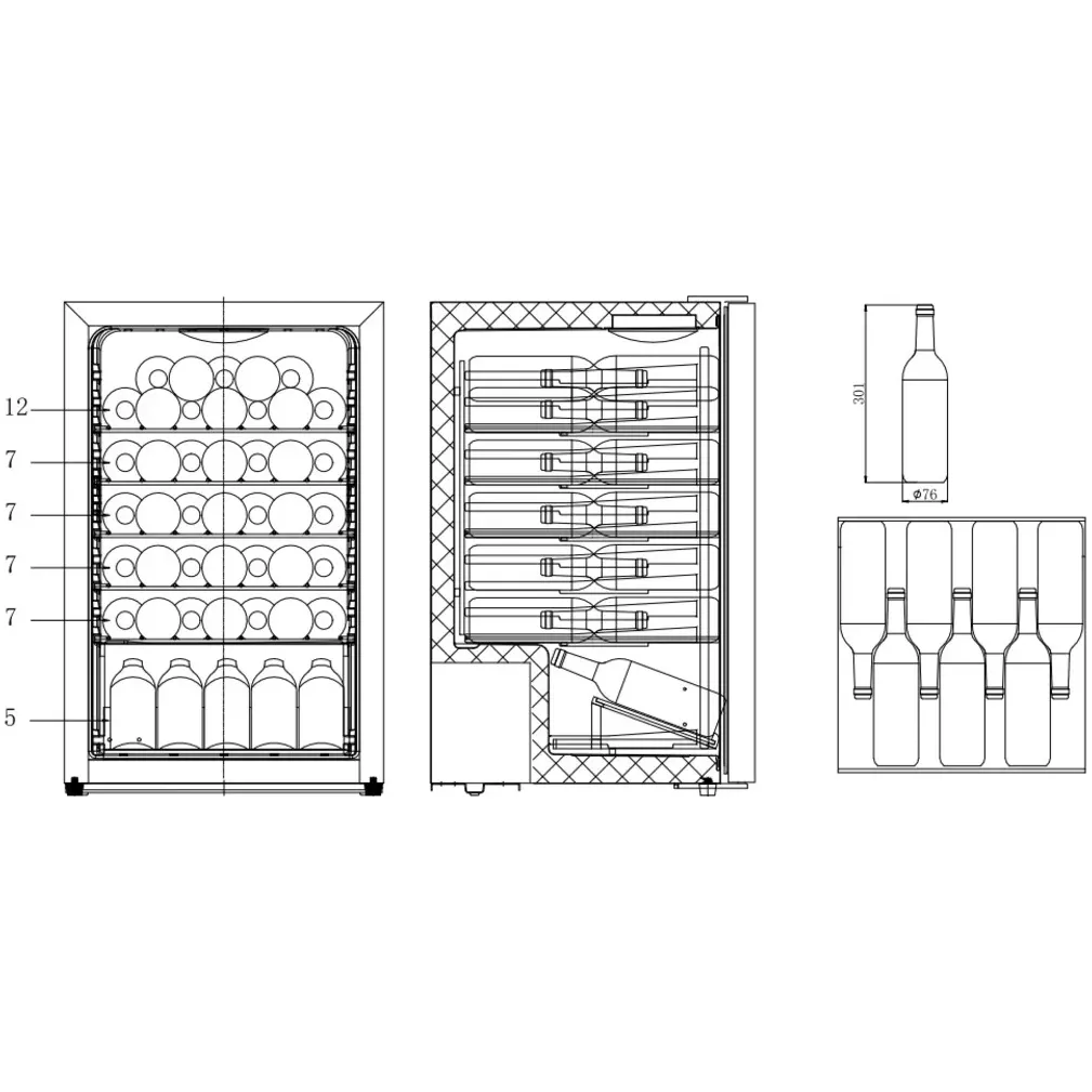 Cavin - Freestanding Wine Cooler - Polar Collection 49