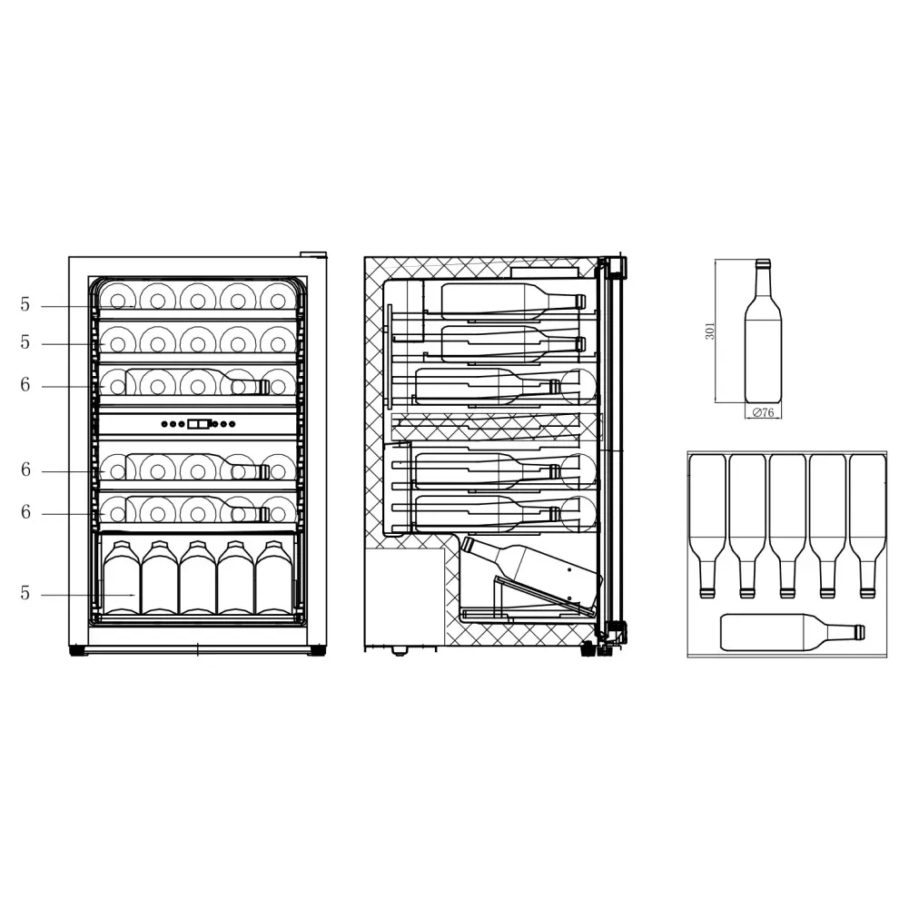 Cavin - Freestanding Wine Cooler - Polar Collection 52