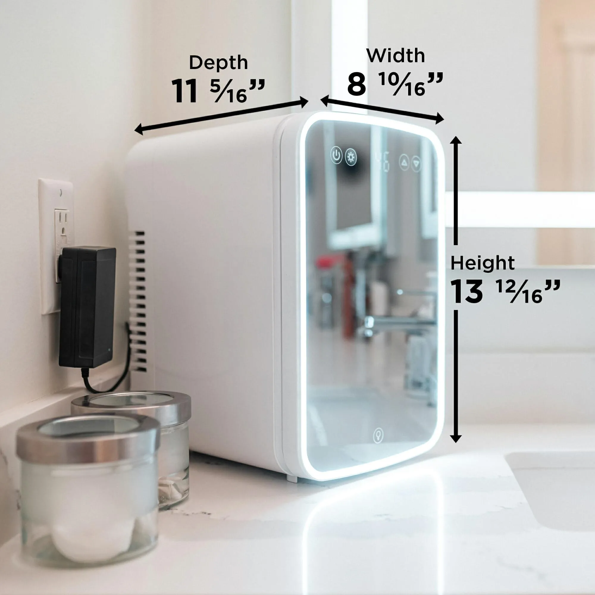 Danby DBMR02624WD43 Danby 7.4L Mini Fridge With Mirror & Light In White