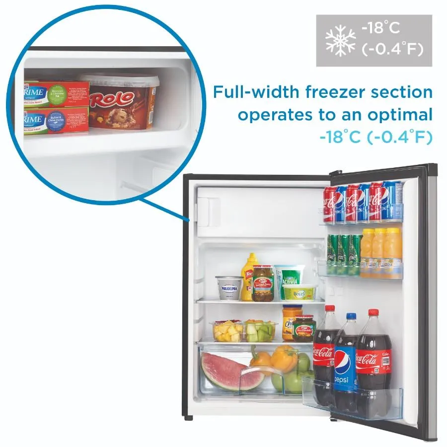 Danby DCR045B1BSLDB Danby 4.5 Cu. Ft. Compact Fridge With True Freezer In Stainless Steel