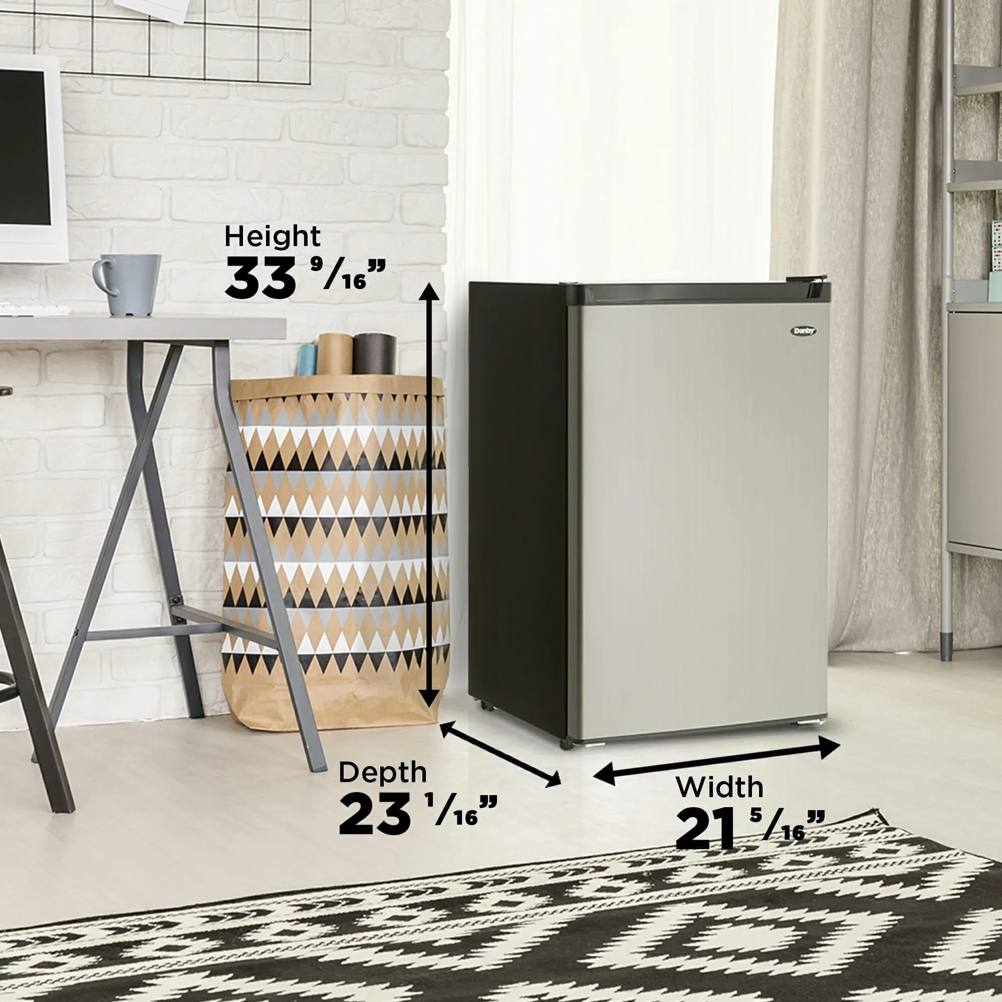 Danby DCR045B1BSLDB Danby 4.5 Cu. Ft. Compact Fridge With True Freezer In Stainless Steel
