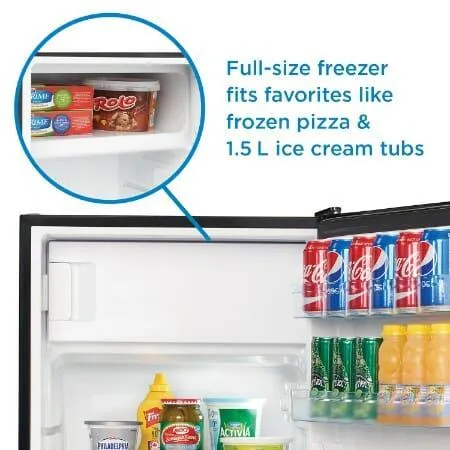 Danby DCR045B1BSLDB Danby 4.5 Cu. Ft. Compact Fridge With True Freezer In Stainless Steel