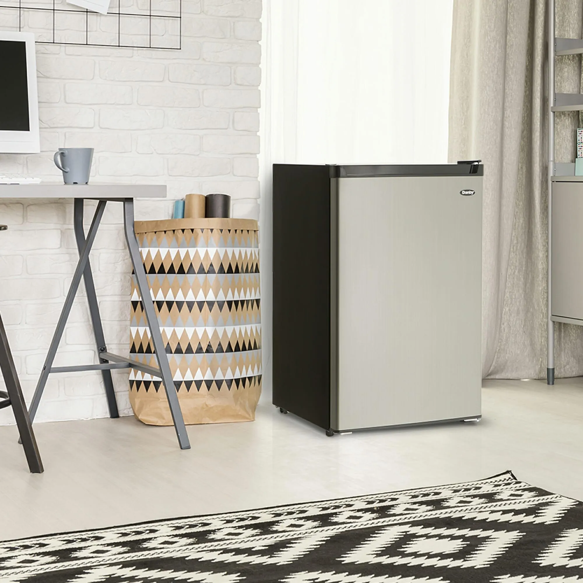 Danby DCR045B1BSLDB Danby 4.5 Cu. Ft. Compact Fridge With True Freezer In Stainless Steel