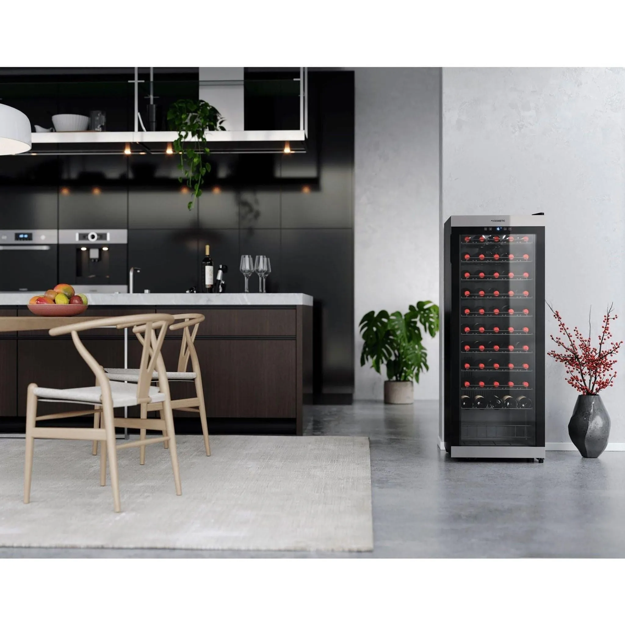 Dometic - 55 Bottle - Freestanding Single Zone Wine Fridge - 49cm Shallow Depth - C55F
