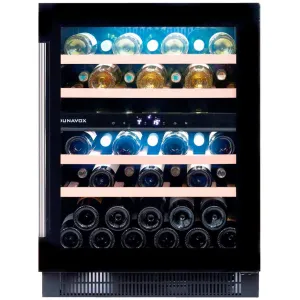 Dunavox FLOW-39 - 600mm Dual Zone - 39 Bottle - Built In Undercounter Wine Fridge - DAUF-39.121DB