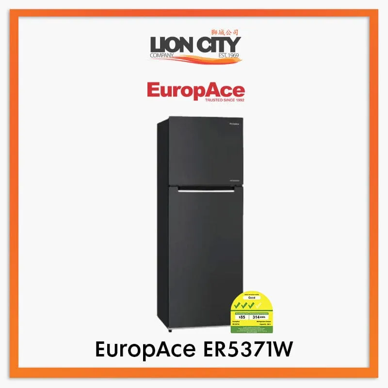 EuropAce ER5371W 333L Deluxe 2-door Top Mount Fridge ER5371WGM