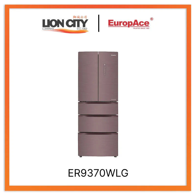 Europace ER9370WLG Latte Glass Multi-Door Versa Zone Fridge 288L ER 9370W