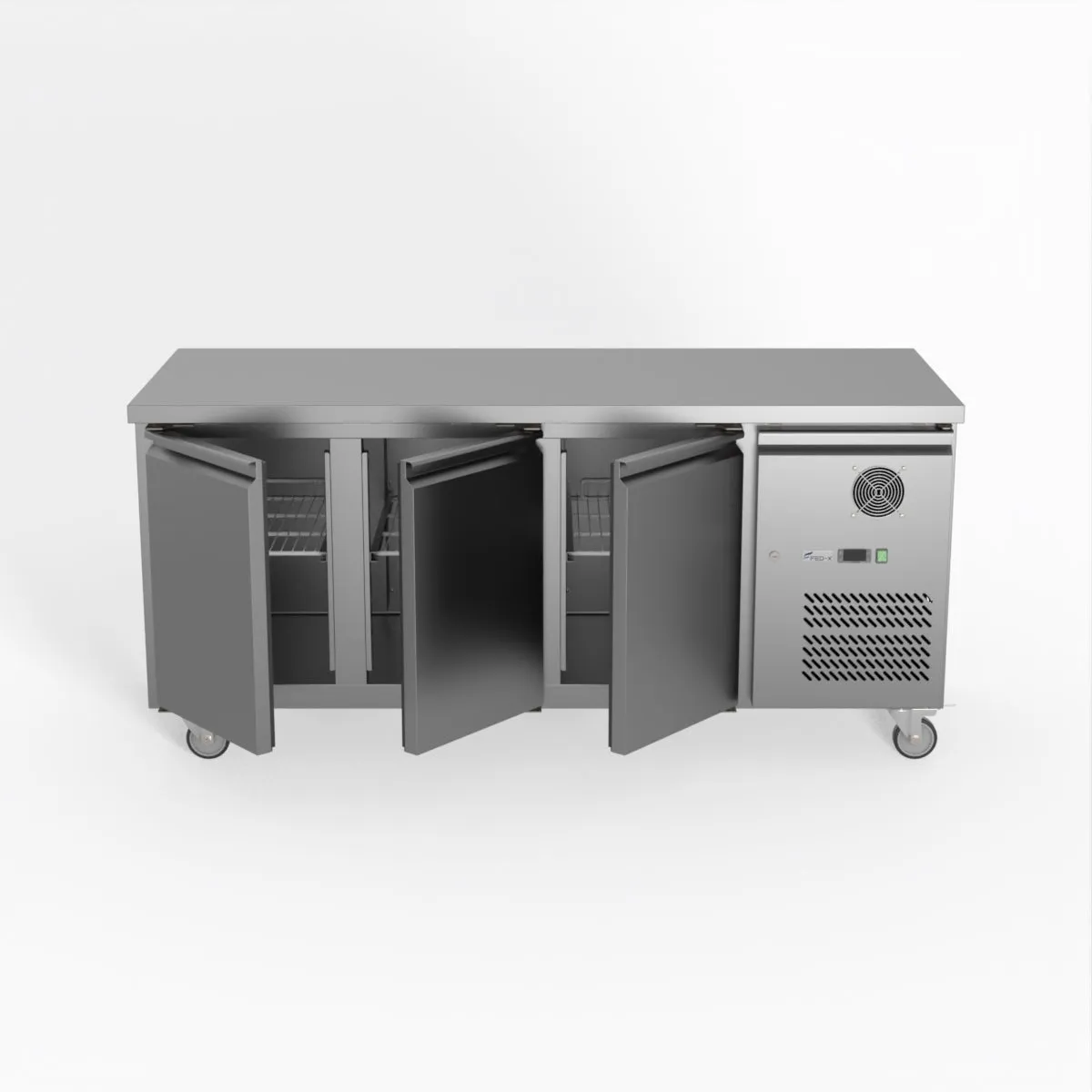 FED-X S/S Three Door Bench Freezer XUB7F18S3V