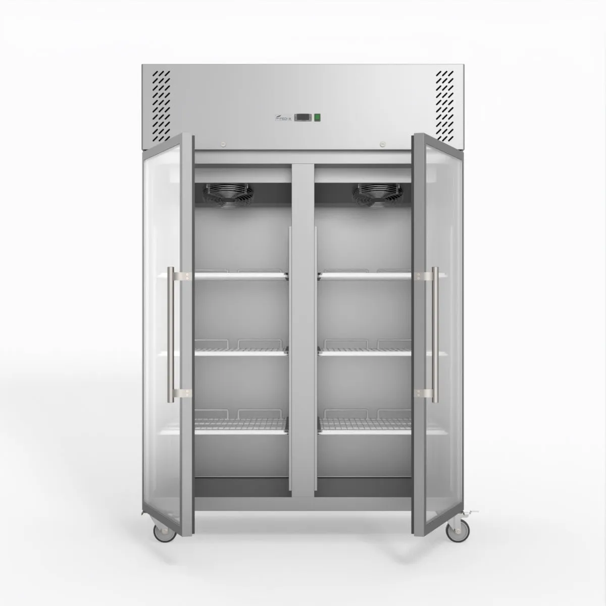 FED-X S/S Two Full Glass Door Upright Freezer XURF1200G2V