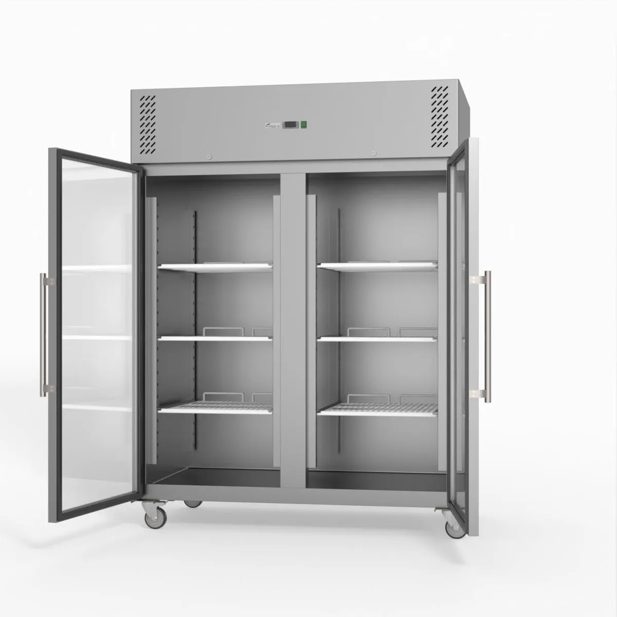 FED-X S/S Two Full Glass Door Upright Freezer XURF1410G2V