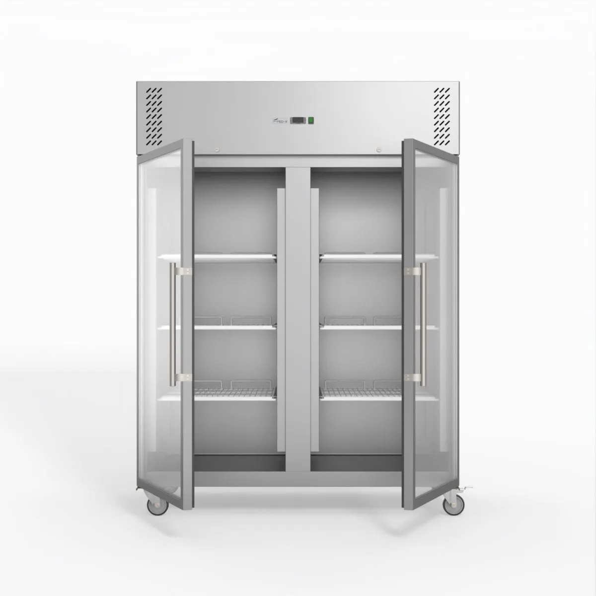 FED-X S/S Two Full Glass Door Upright Freezer XURF1410G2V