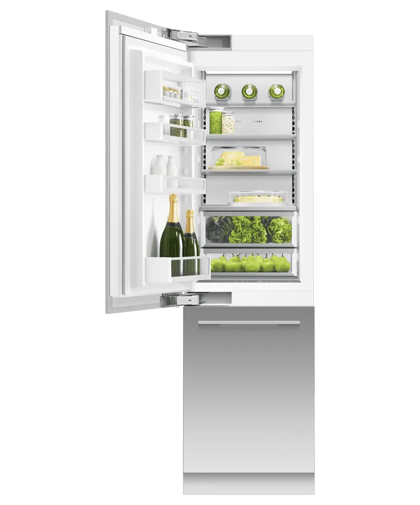 Fisher & Paykel RS2484WLU1 Integrated Refrigerator Freezer, 24", Ice & Water