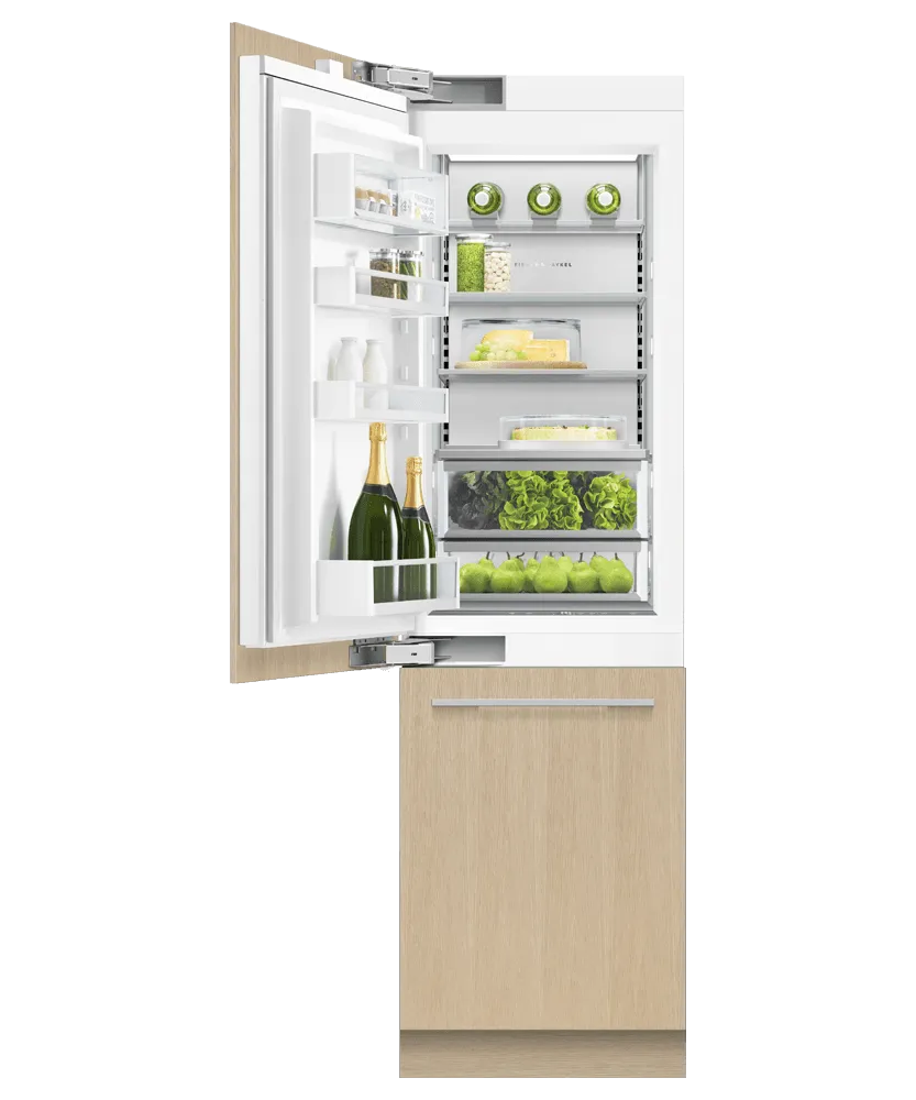 Fisher & Paykel RS2484WLU1 Integrated Refrigerator Freezer, 24", Ice & Water