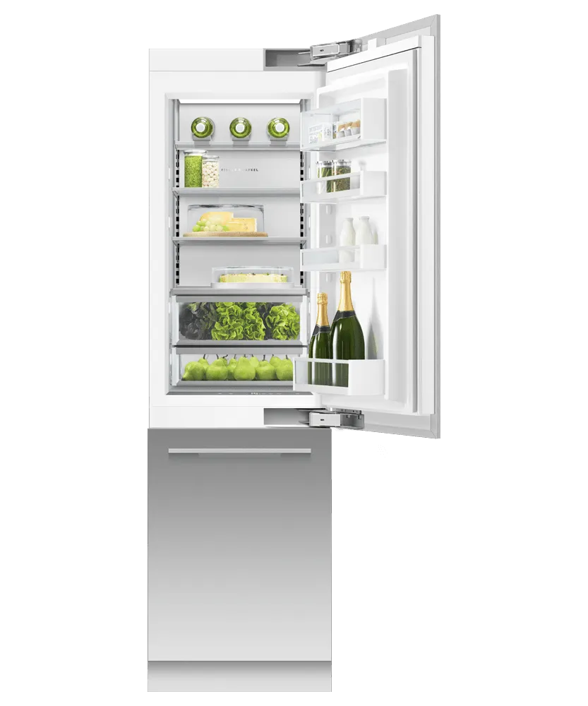 Fisher & Paykel RS2484WRU1 Integrated Refrigerator Freezer, 24", Ice & Water